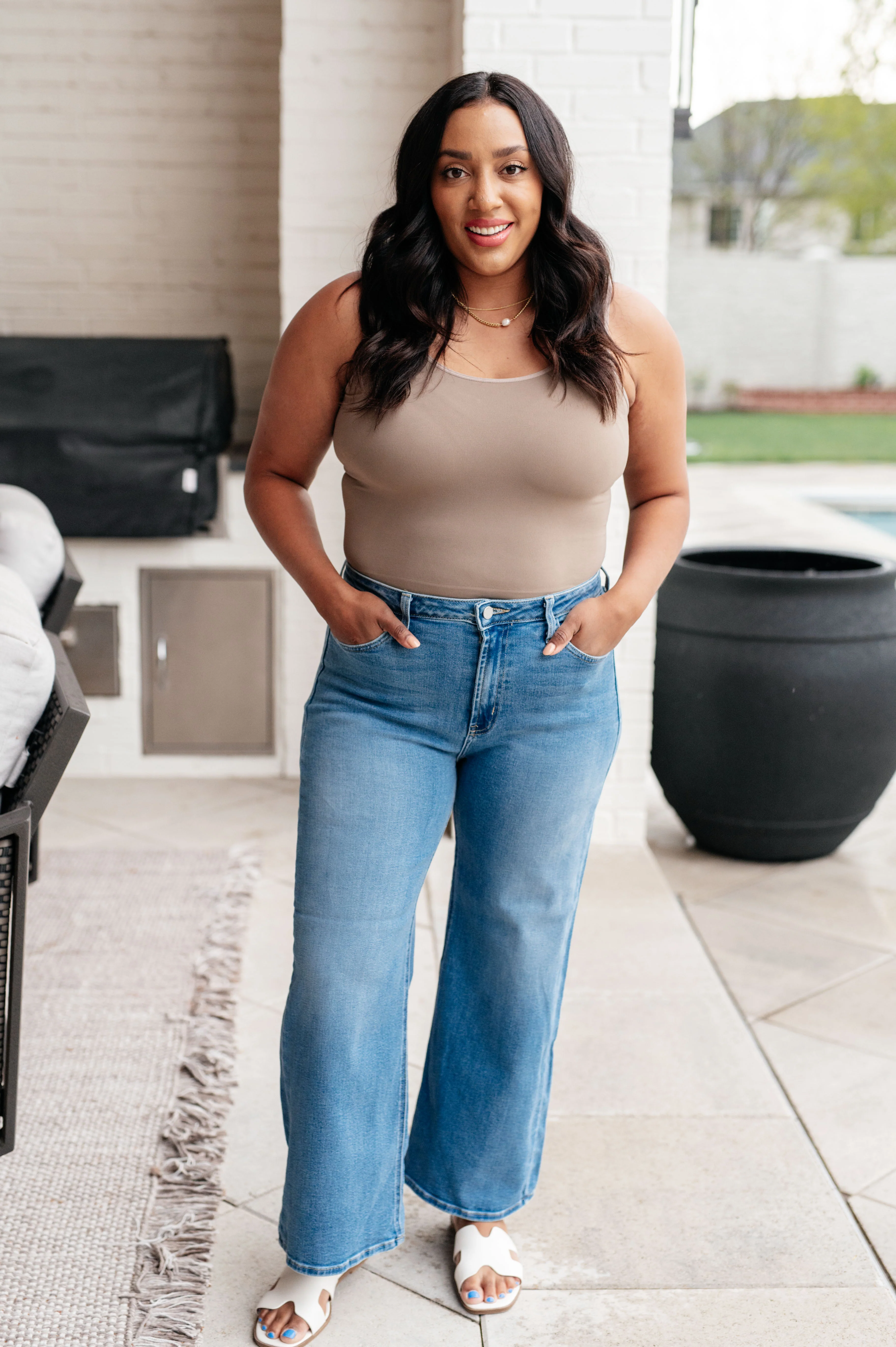 High Rise Wide Leg Jeans in Three Colors - RTS
