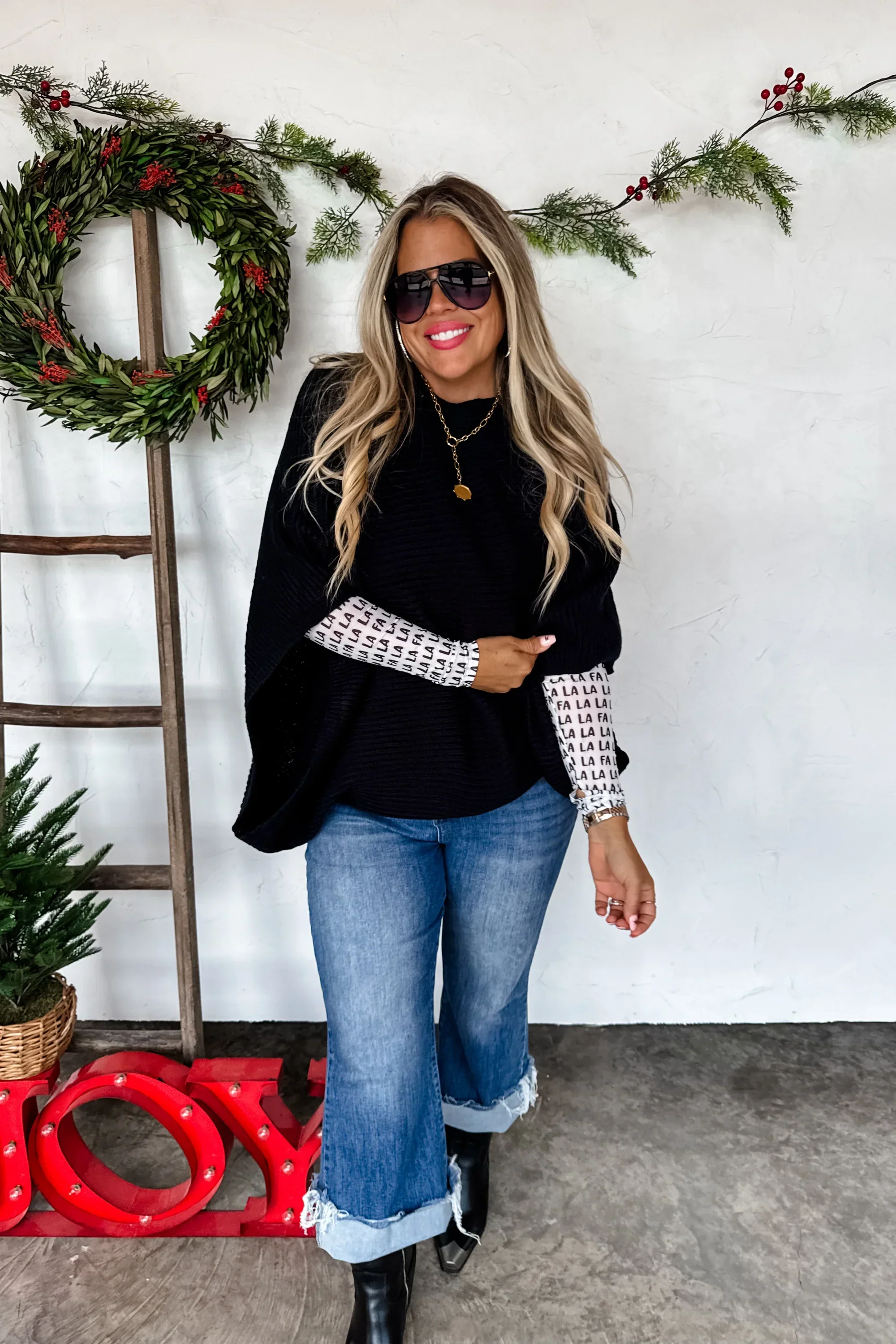 PREORDER: Holiday Meg Pullover Poncho - Image 7