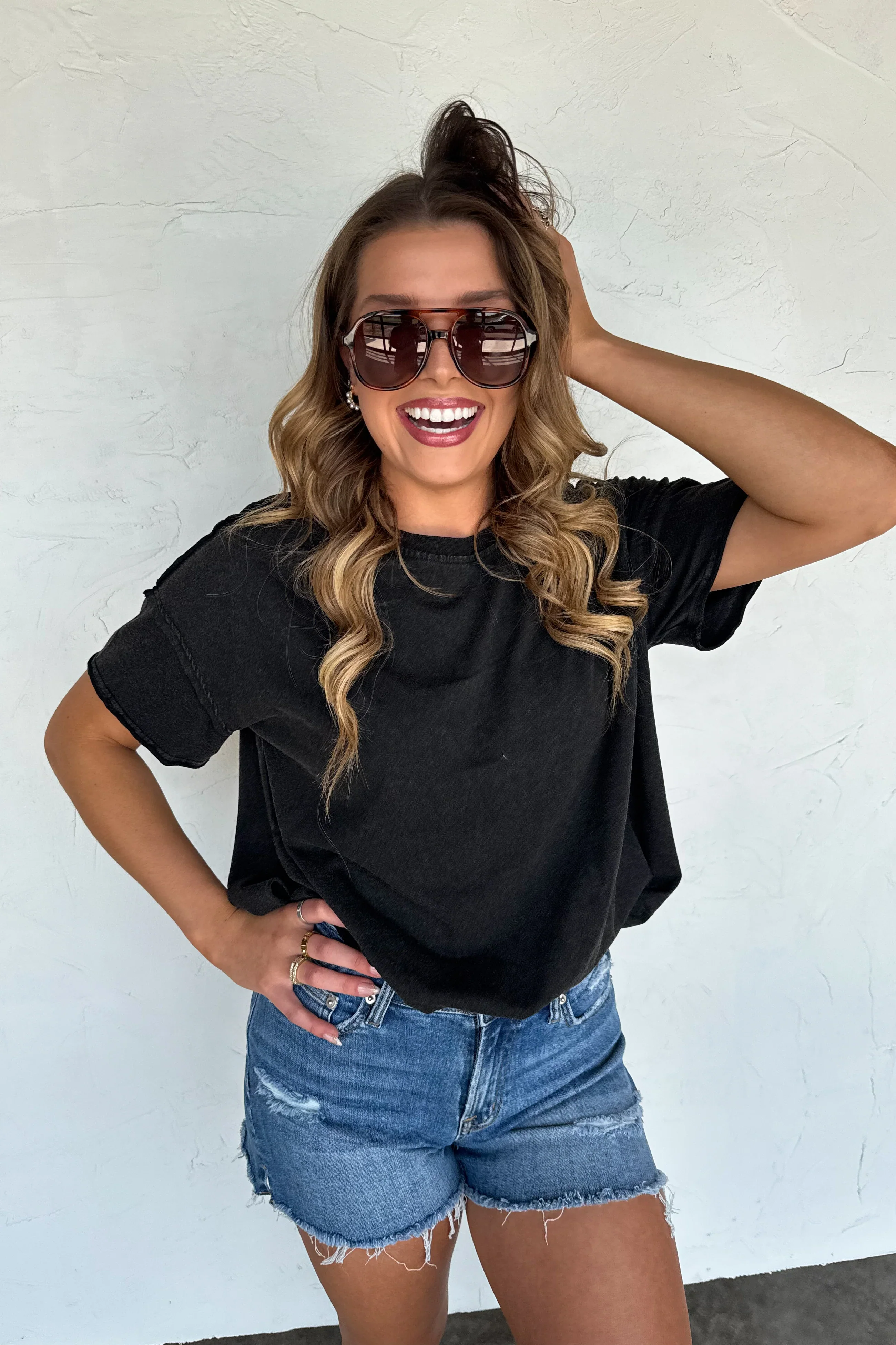 PREORDER: Joey Washed Cotton Boyfriend Tee - Image 3