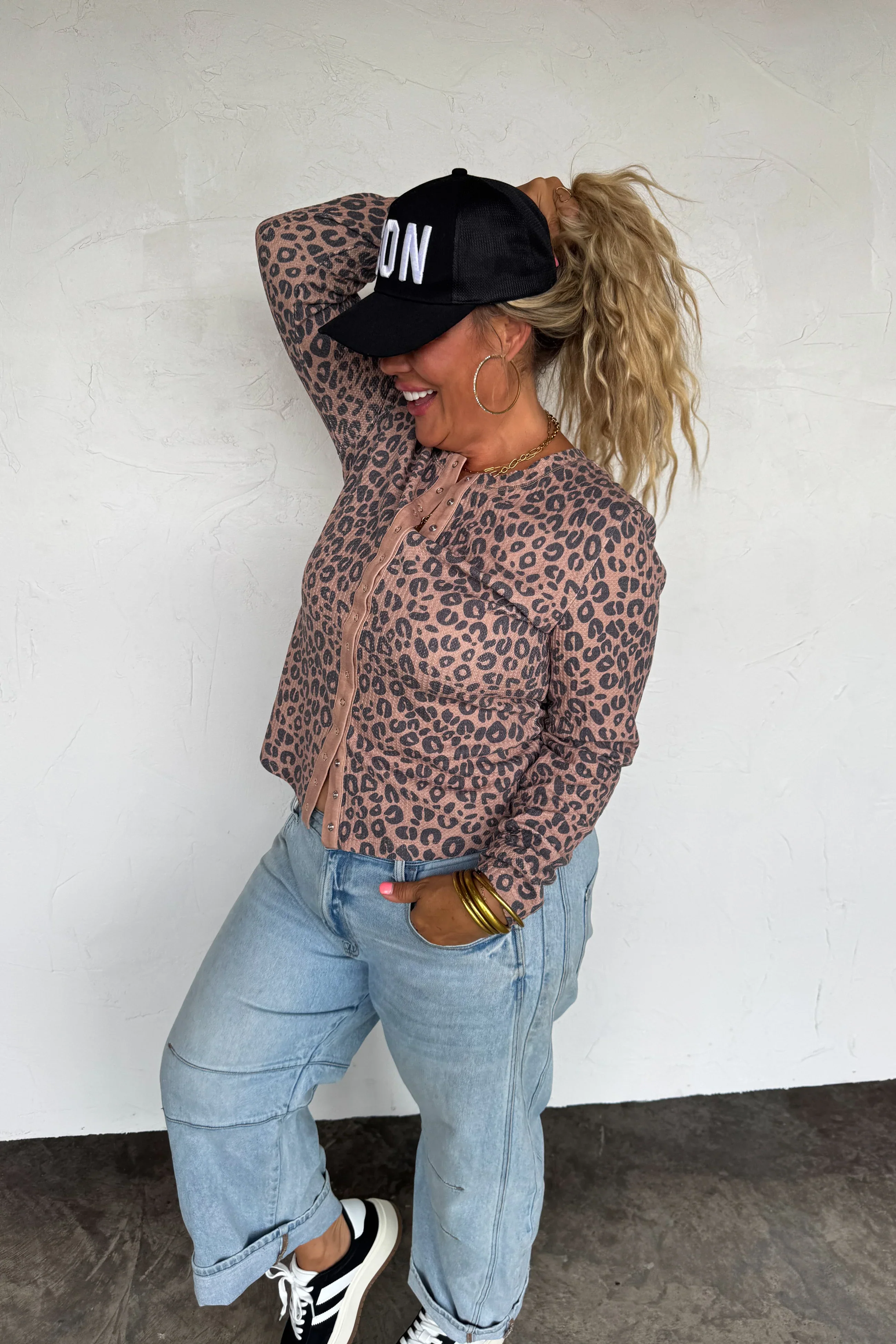 PREORDER: Kori Snap Button Waffle Top - Image 11