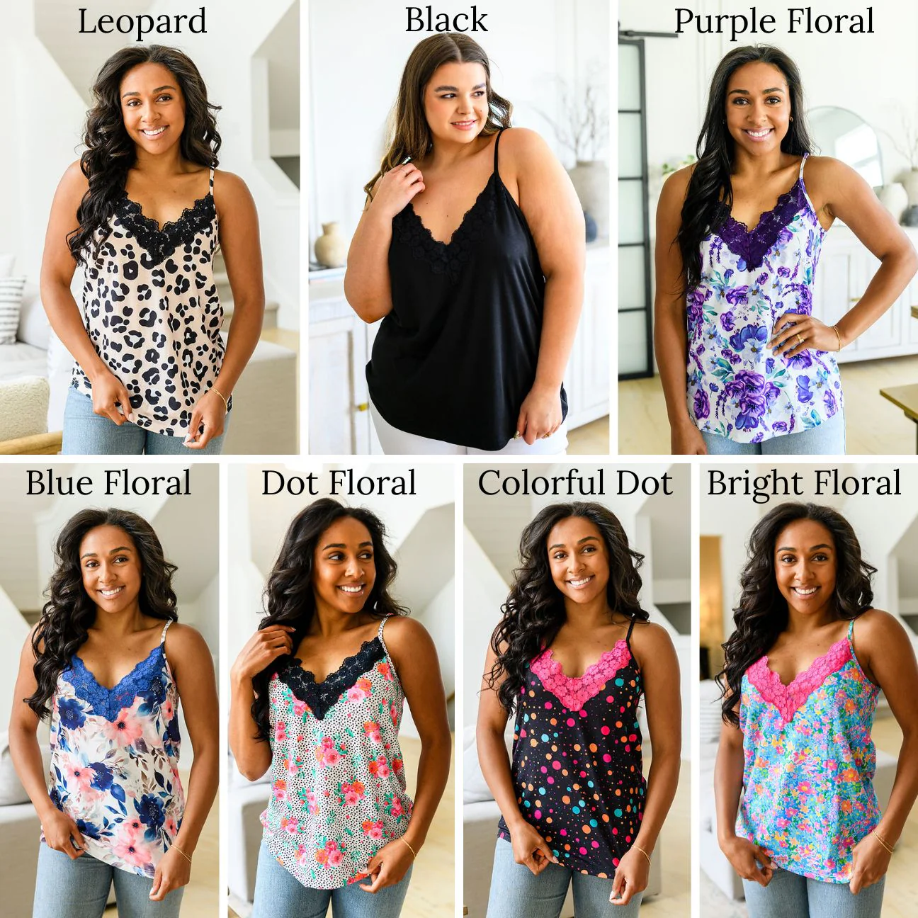Lace Trim Top in Seven Colors - RTS