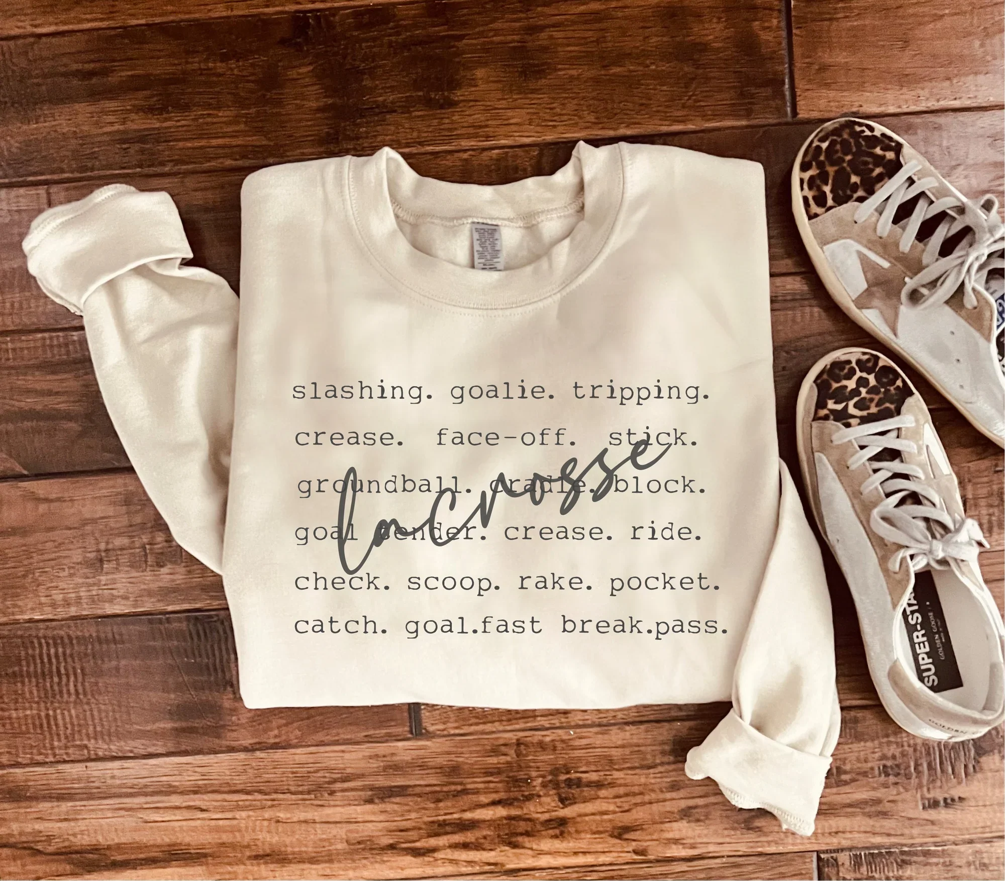 Lacrosse Words Sweatshirt in Two Colors - RTS