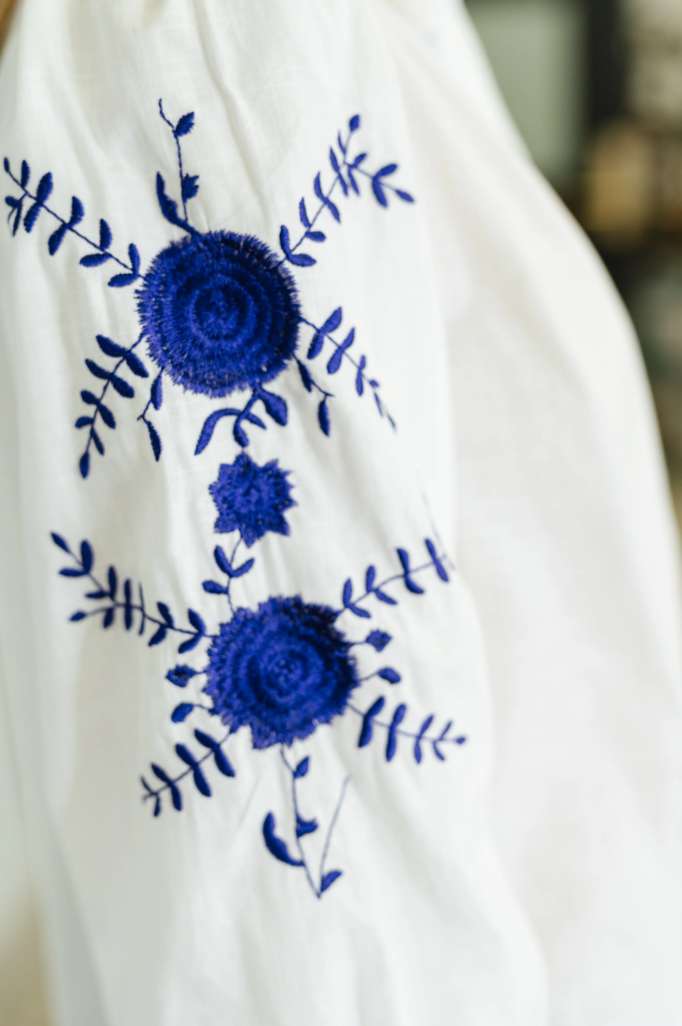 PREORDER: Machine Embroidered Details Ruffle Neck Blouse - Ships in 4 weeks - Image 2