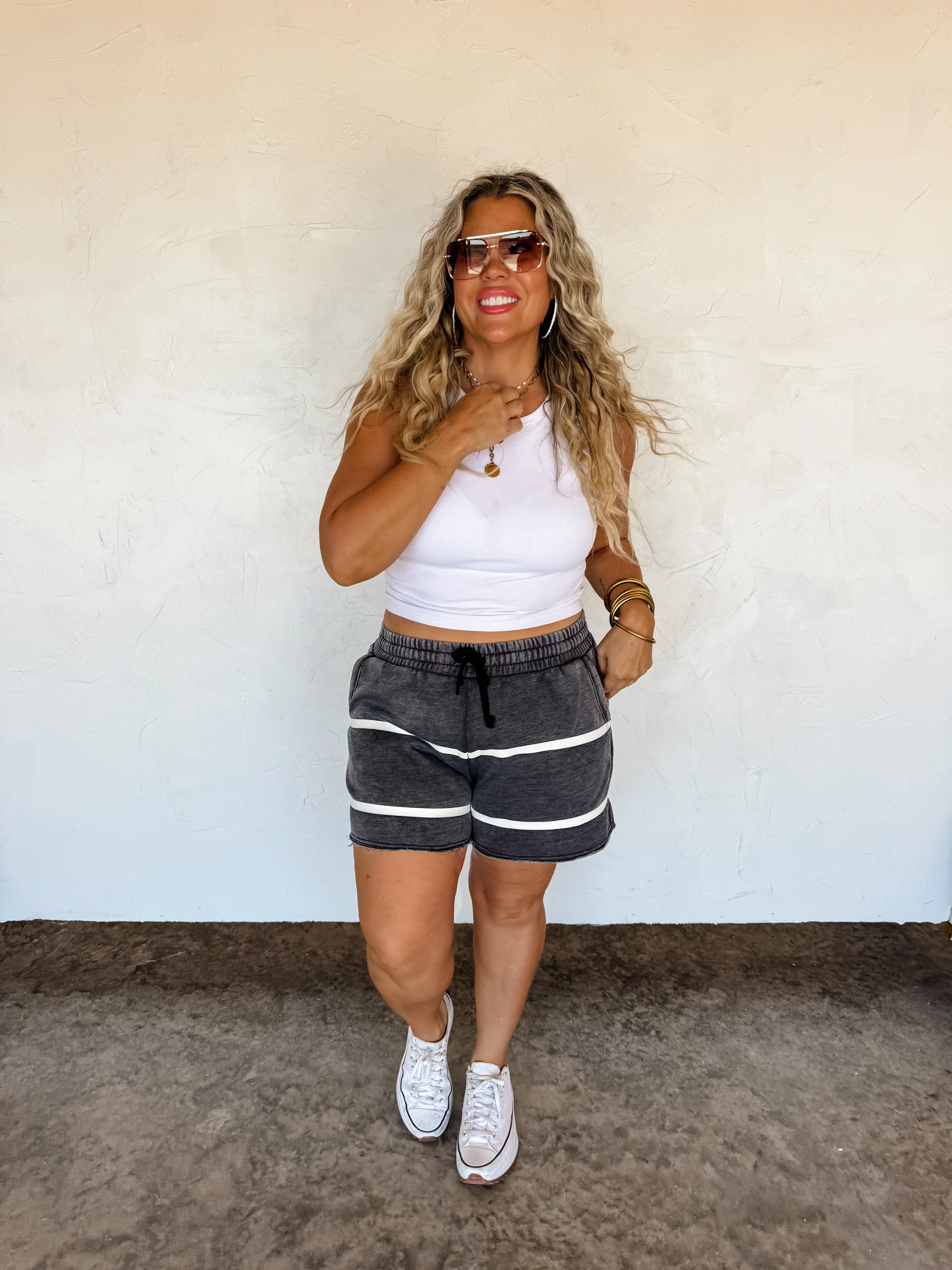 PREORDER: McKinley Stripe Lounge Shorts in Two Colors - Image 2
