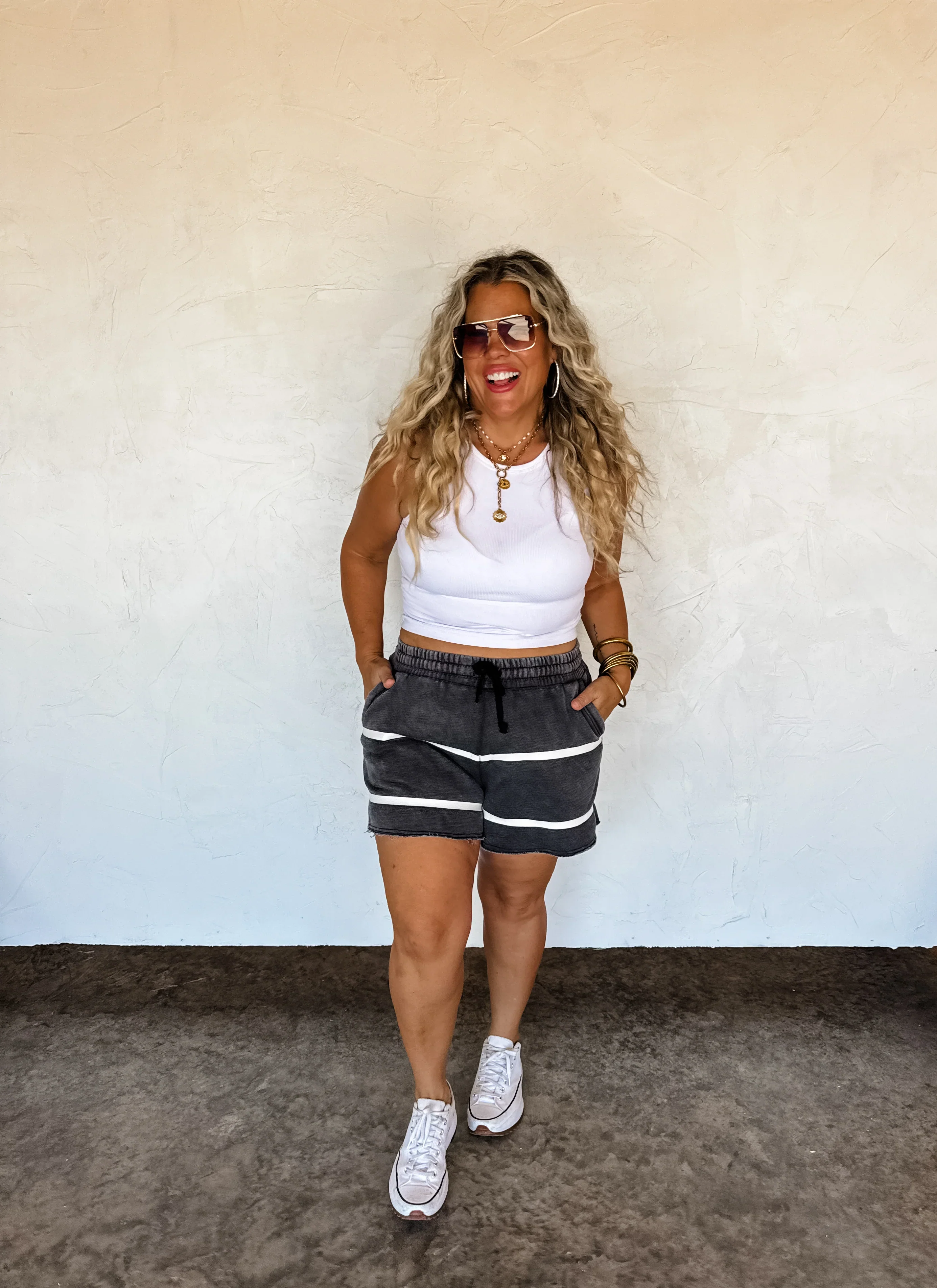 PREORDER: McKinley Stripe Lounge Shorts in Two Colors - Image 3