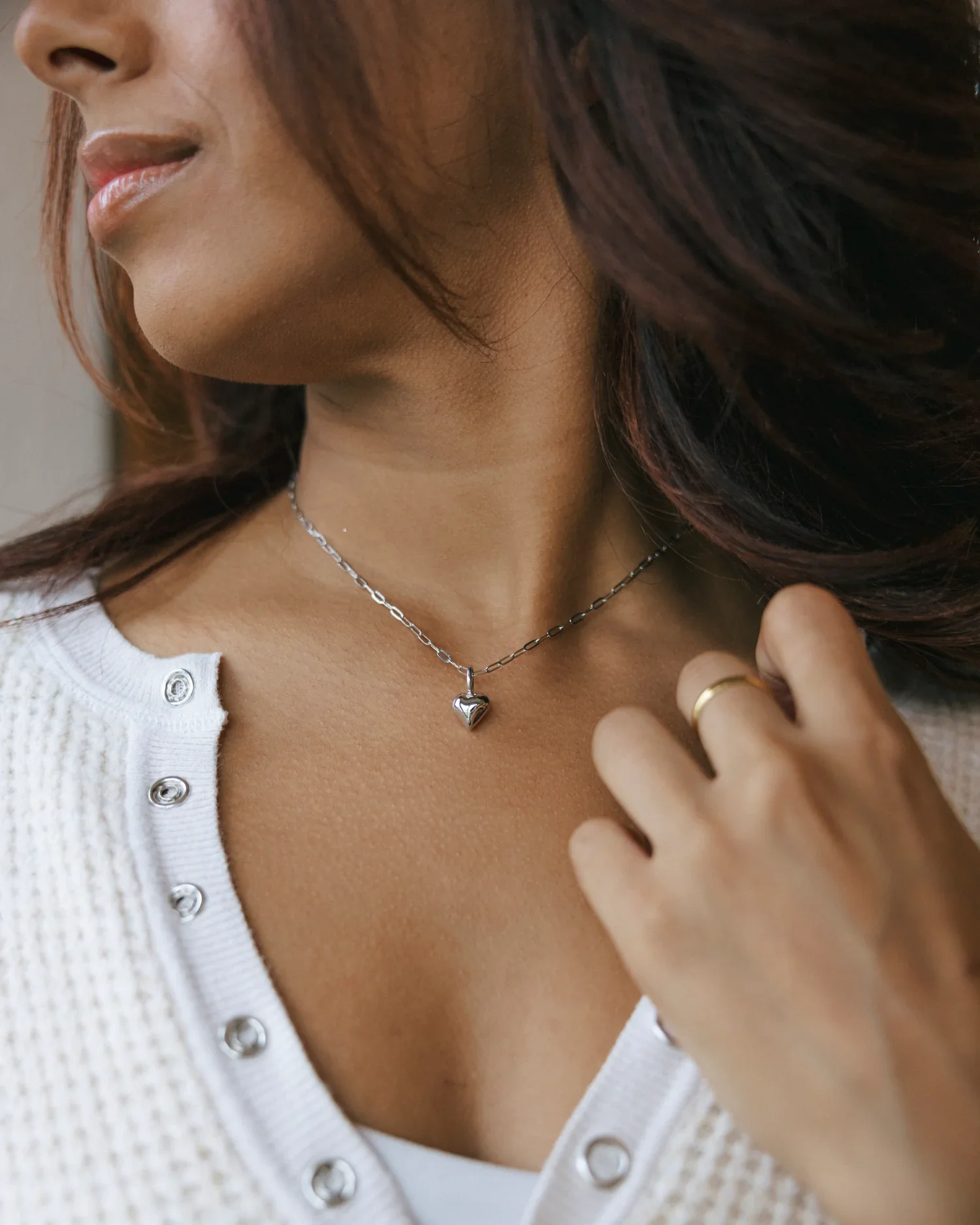 PREORDER: Mini Paperclip Chain Necklace in Silver - Image 3