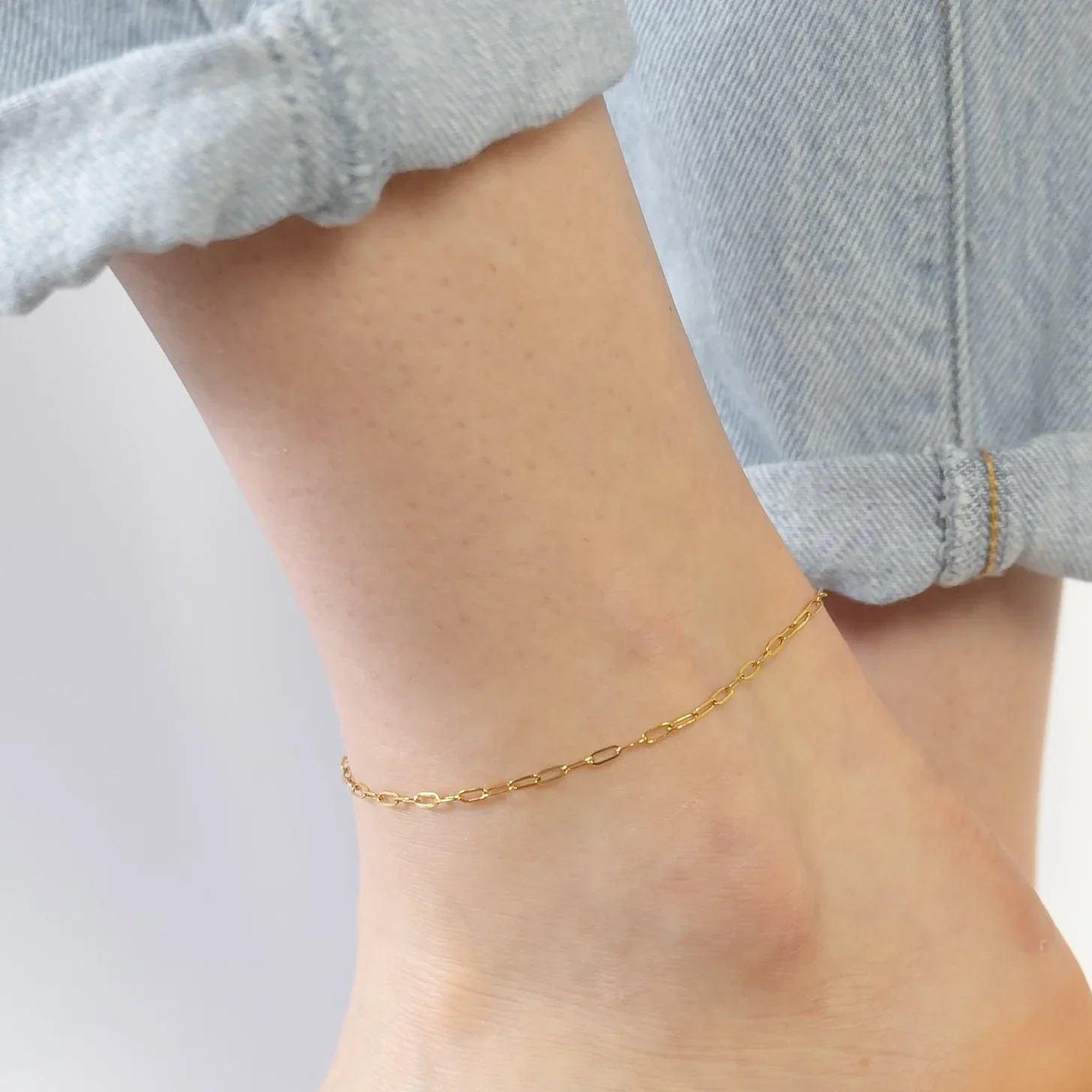 PREORDER: Mini Paperclip Water Resistant Anklet - Image 2