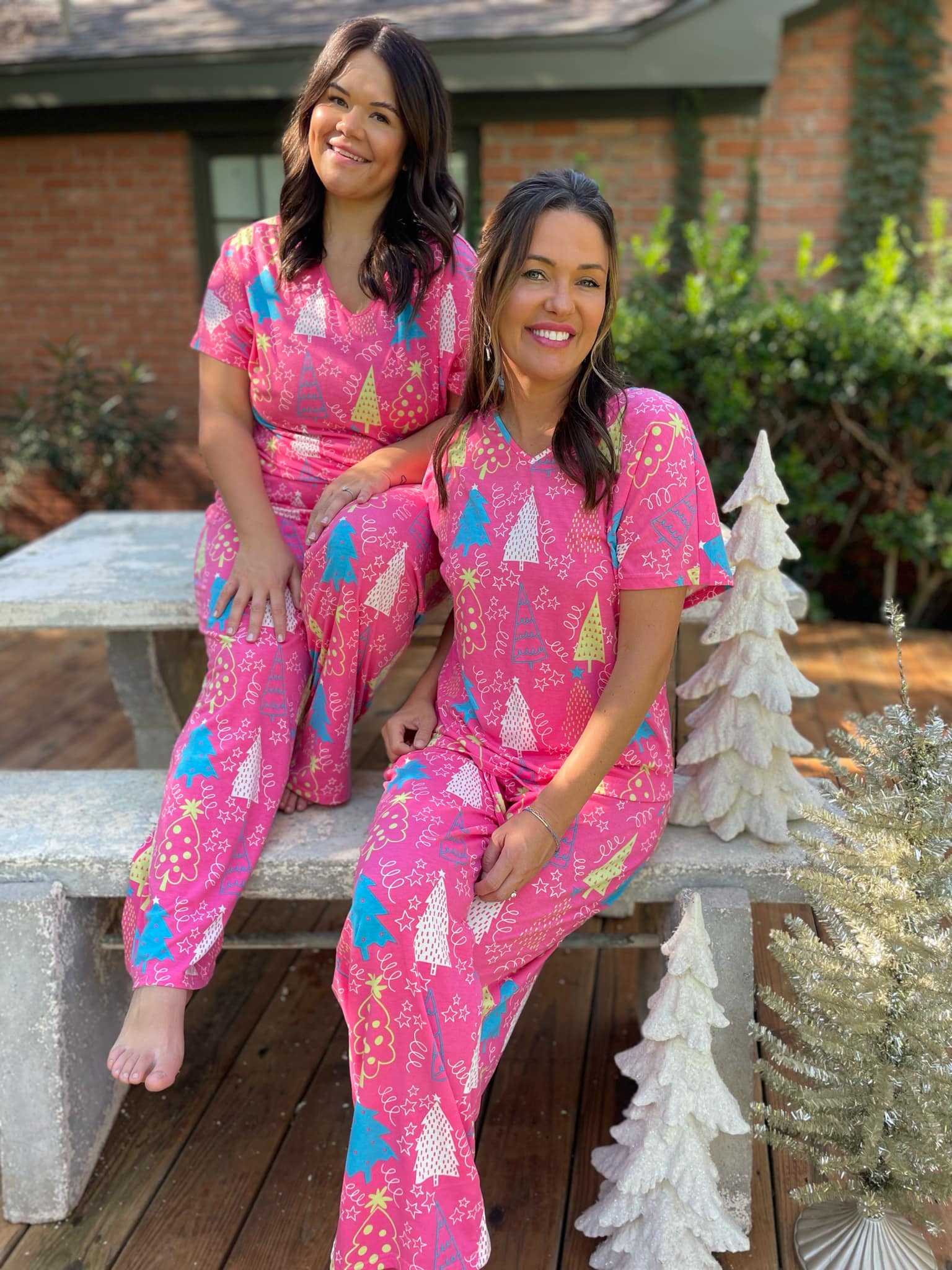 Pink Trees Pajama Set - RTS - Image 3