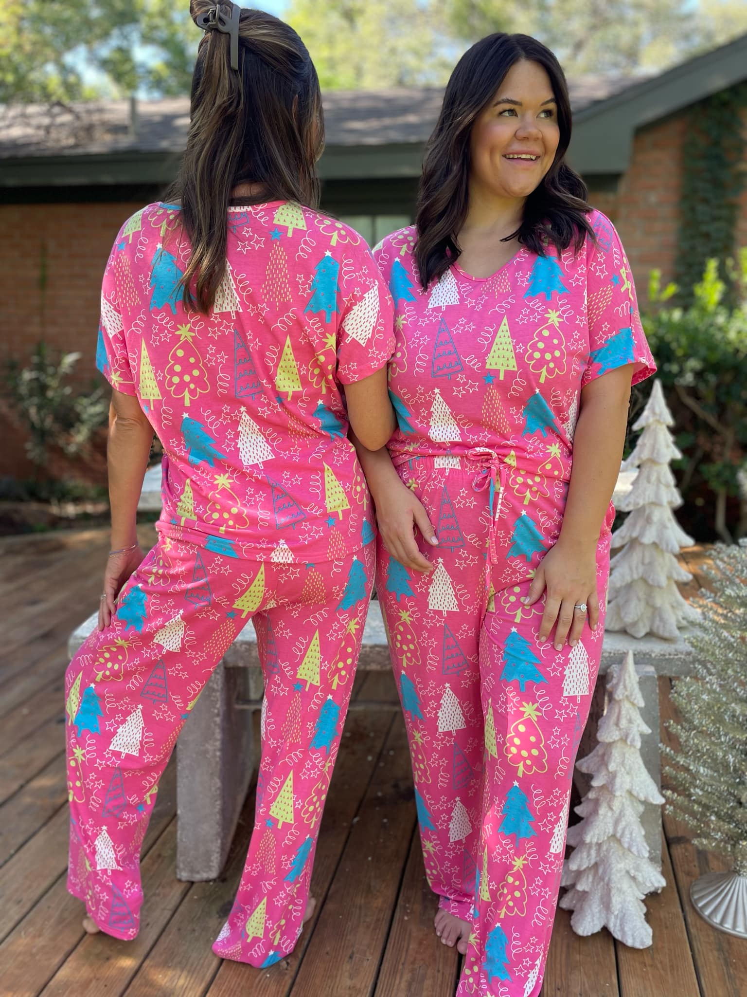 Pink Trees Pajama Set - RTS - Image 4
