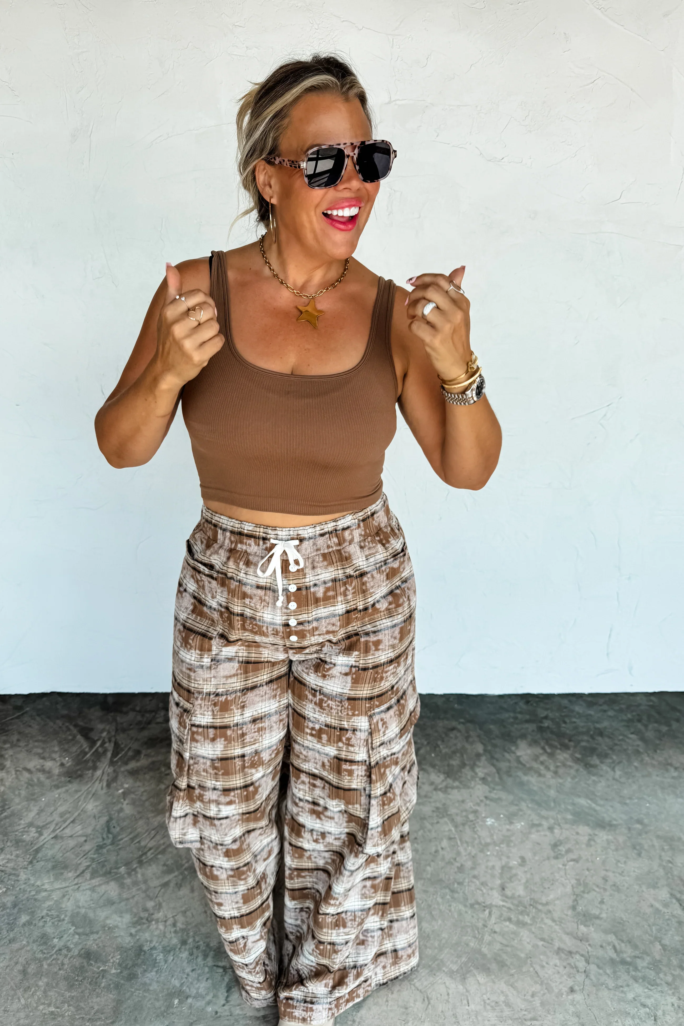 PREORDER: Plaid Behavior Wide Leg Pants - Image 2