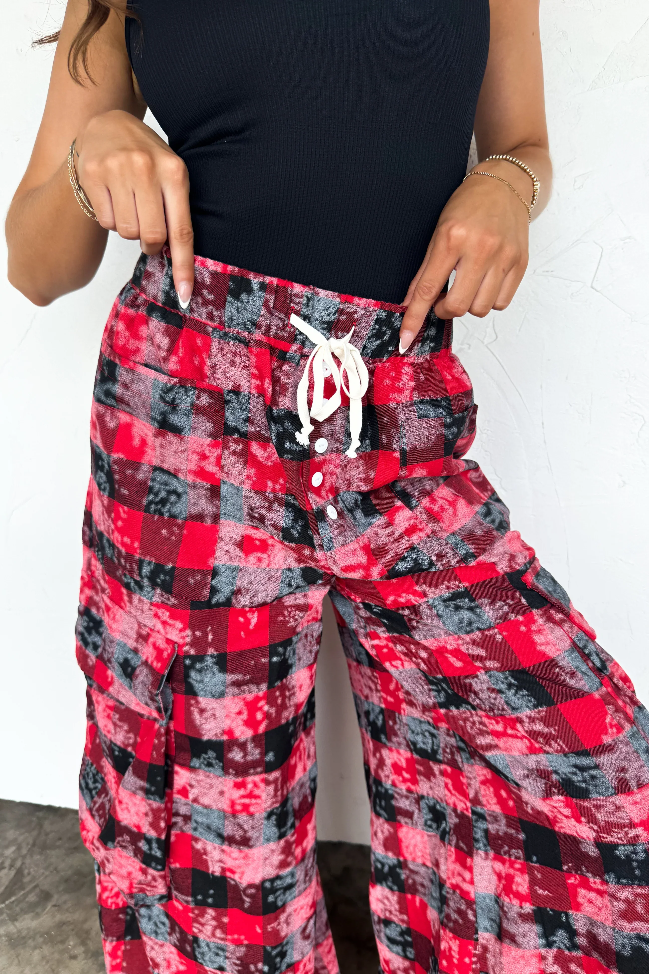 PREORDER: Plaid Behavior Wide Leg Pants - Image 5