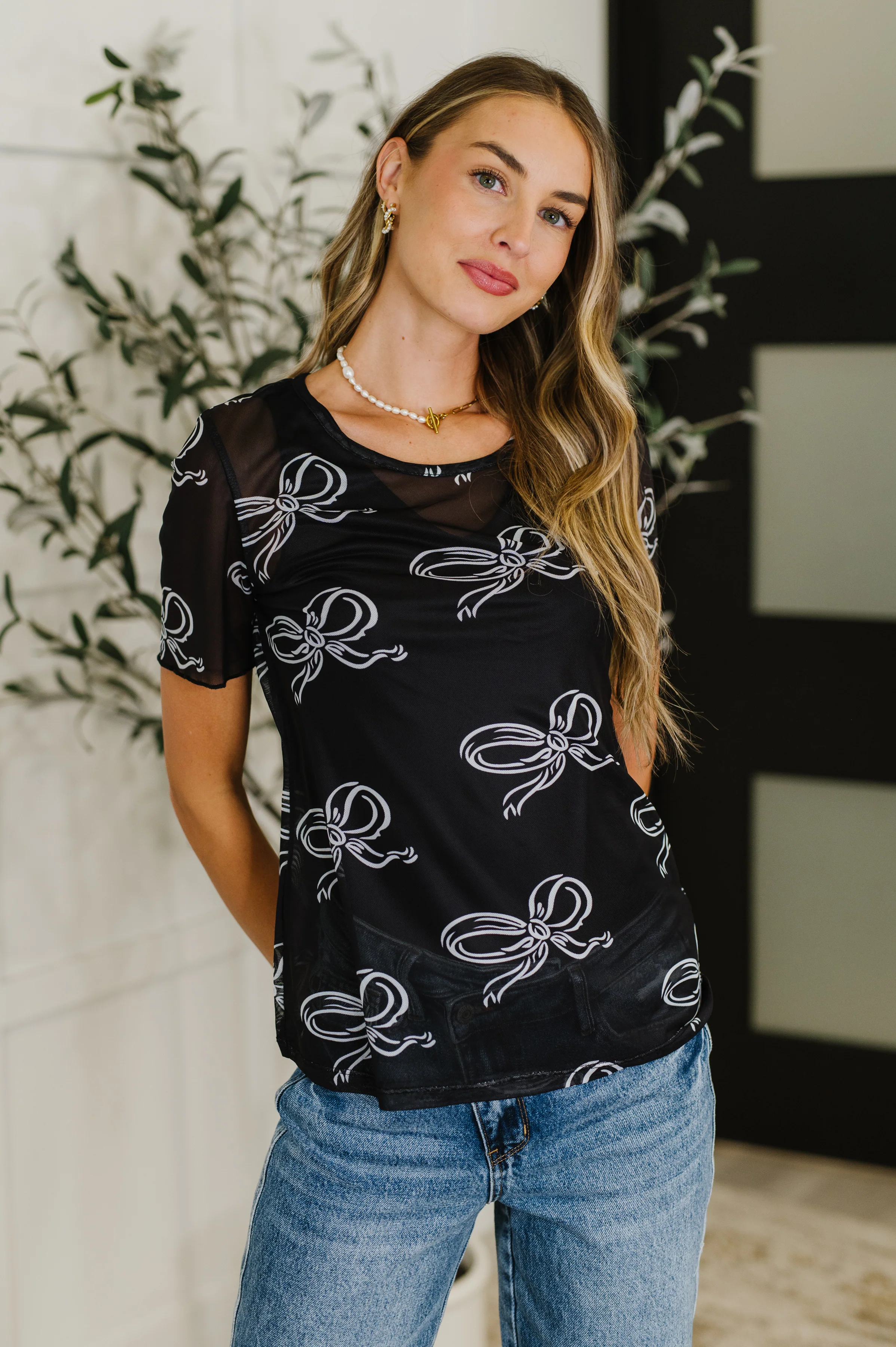 PREORDER: Sheer Bow Layering Top - Ships in 2-3 weeks