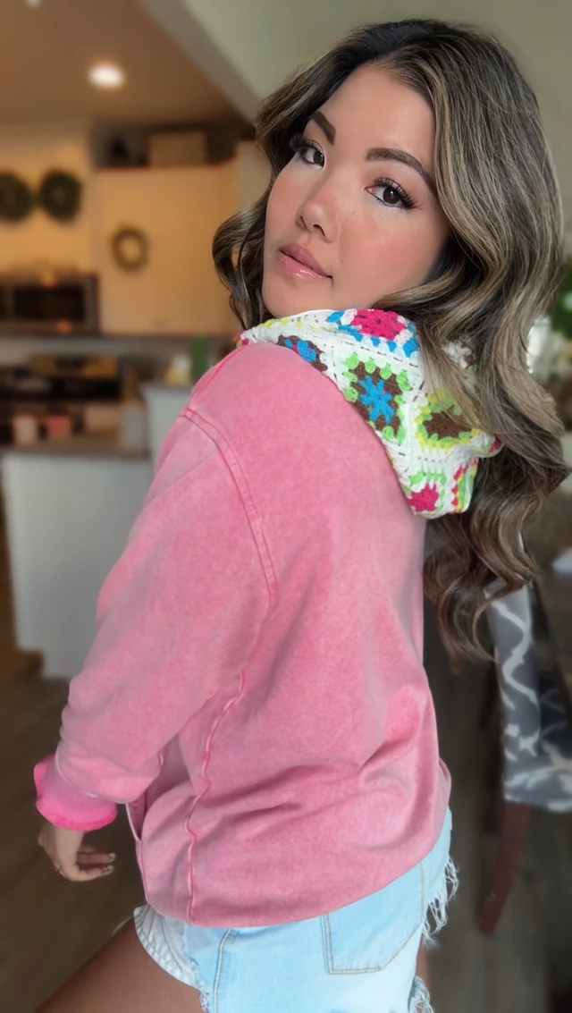 Sia Acid Wash Crochet Hoodie - RTS - Image 15