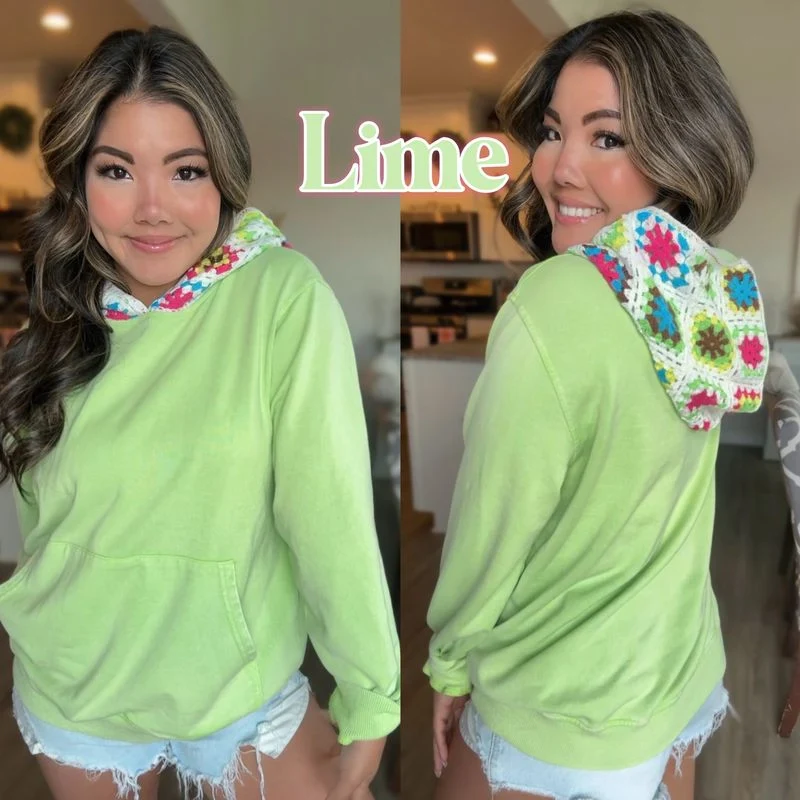 Sia Acid Wash Crochet Hoodie - RTS - Image 6