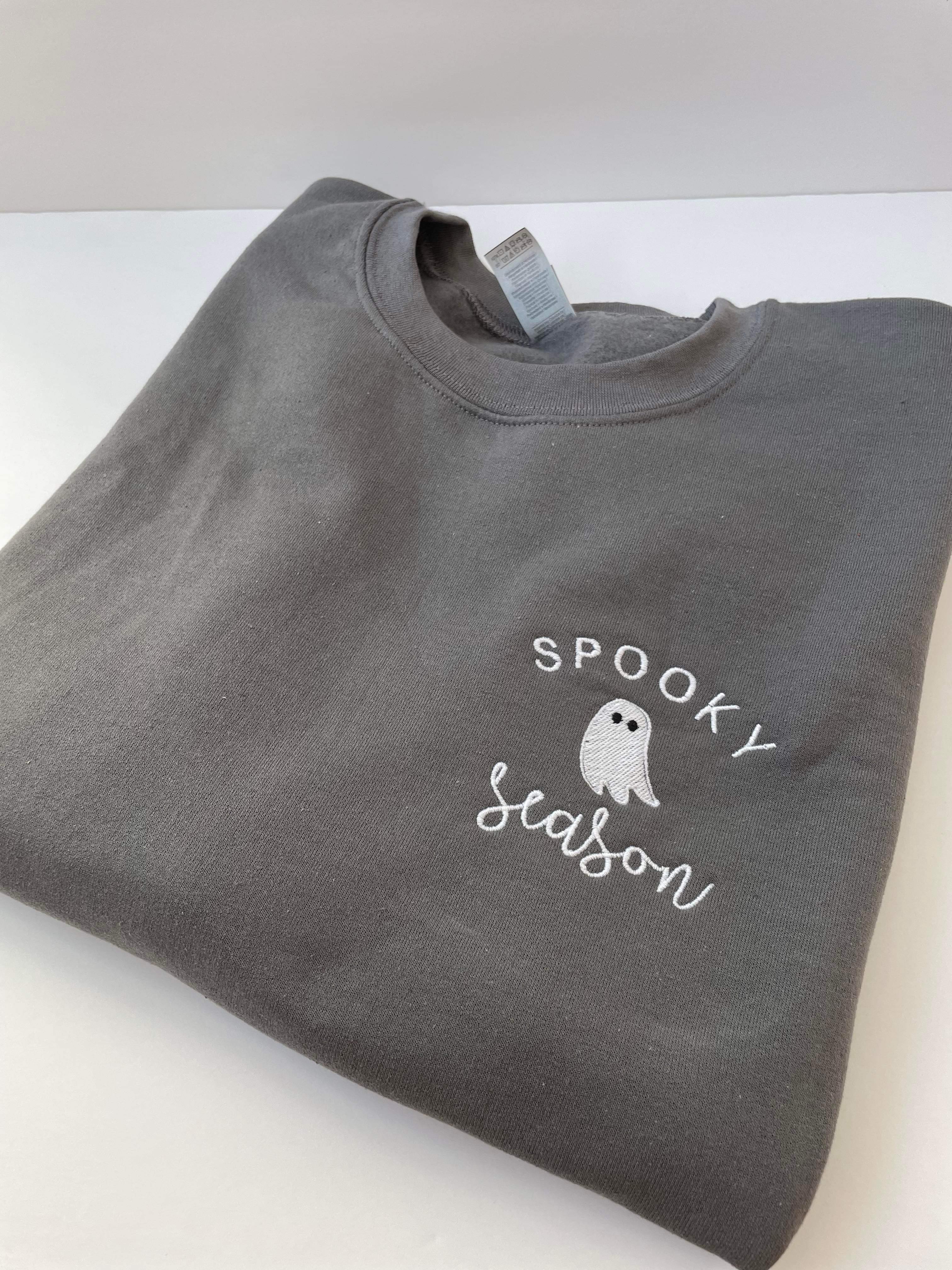 Spooky Season Embroidered Sweatshirt in Two Colors - RTS - Image 2