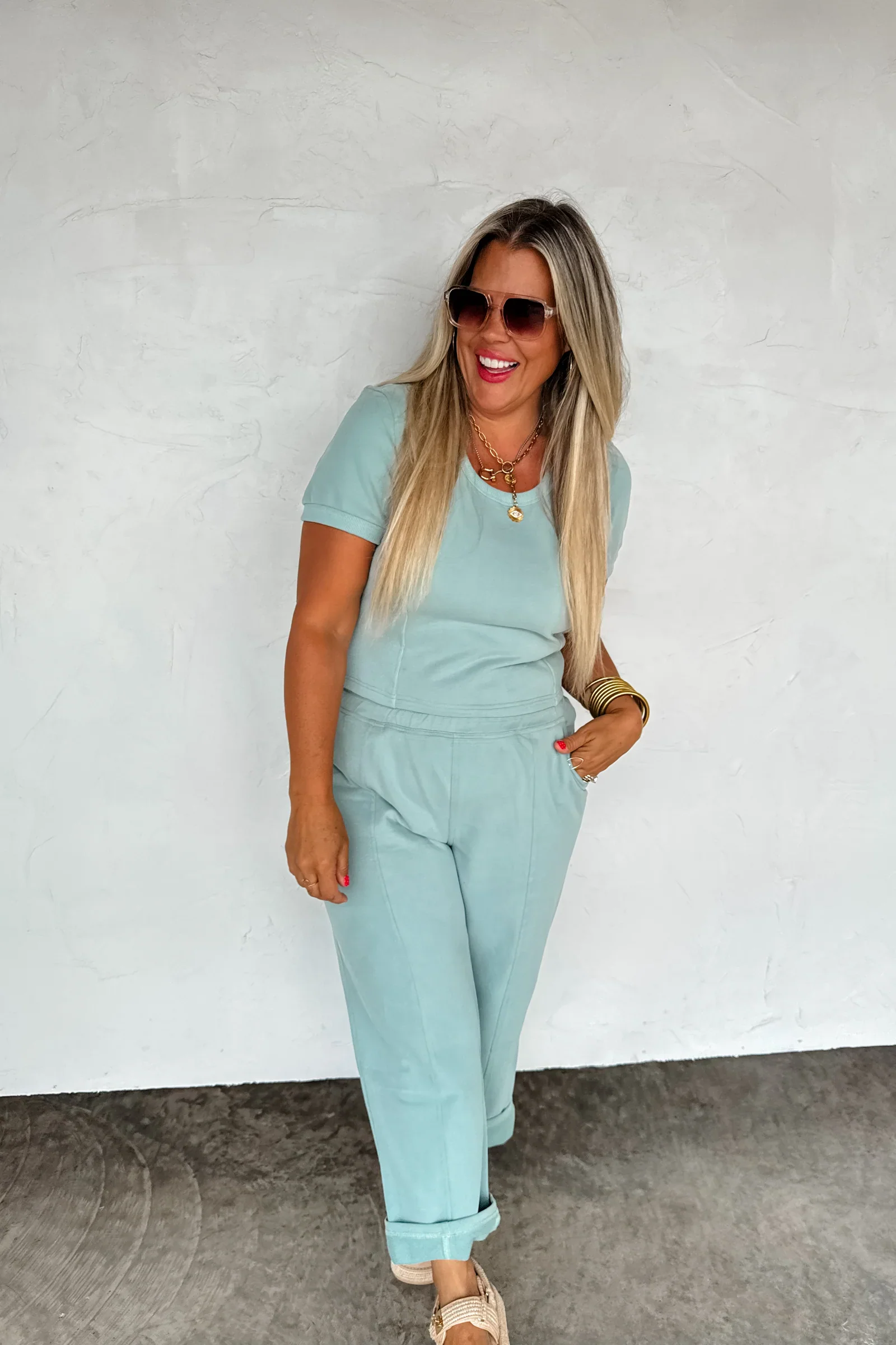 PREORDER: Stay in Crop Pant Set - Image 2