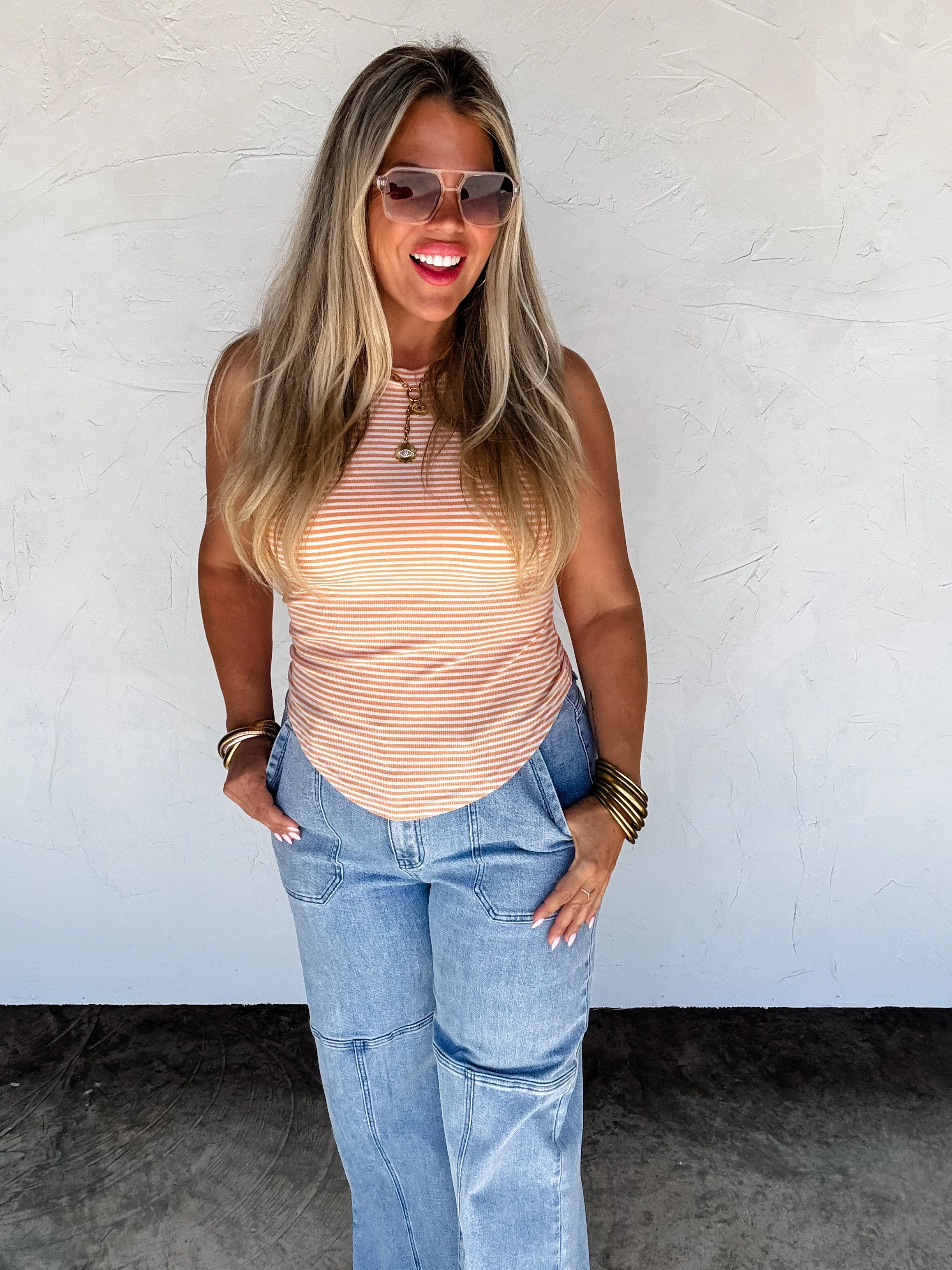 PREORDER: Summer Bianca Striped Ribbed Tank - Image 6