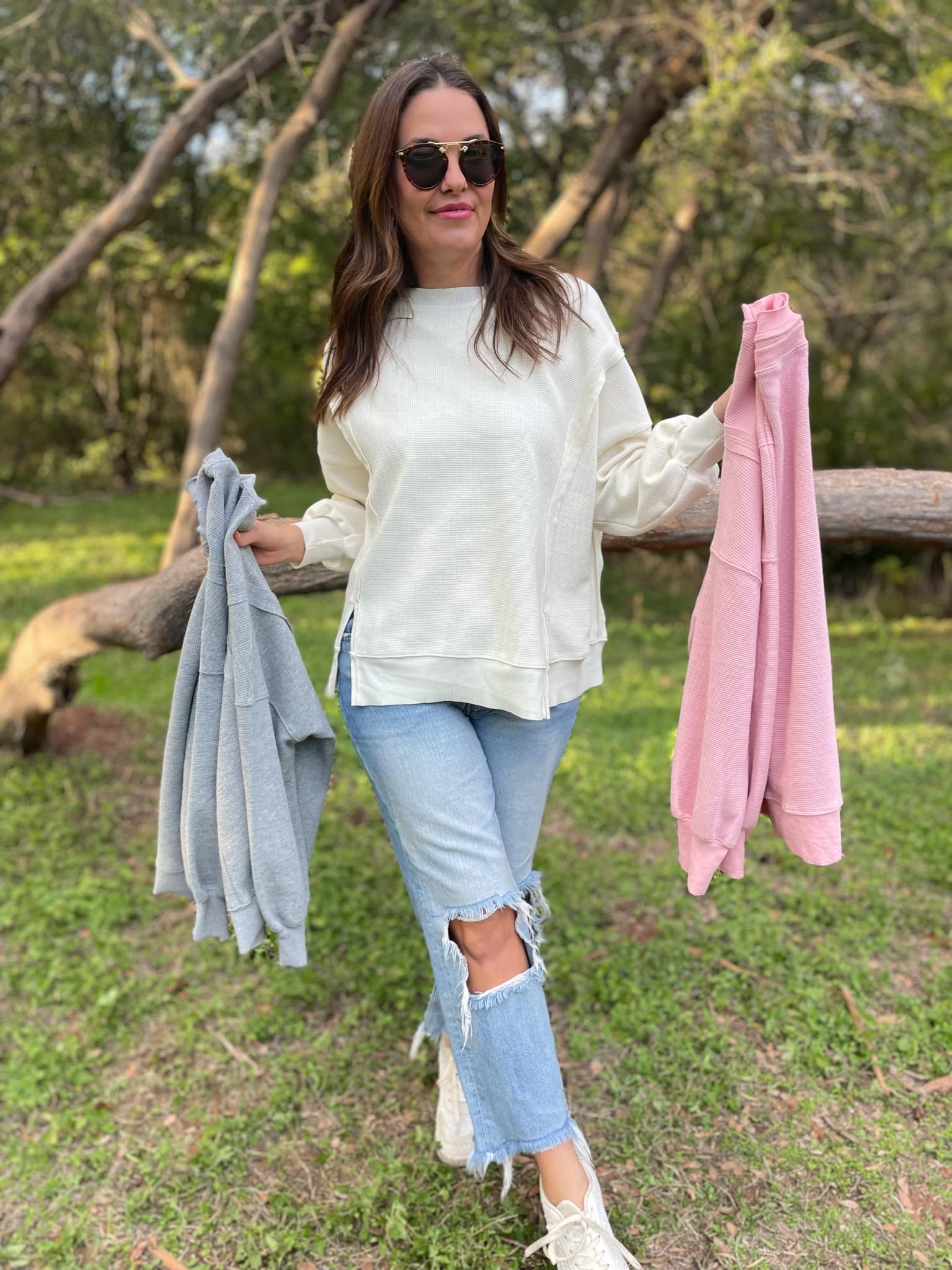PREORDER: Thinking It Over Waffle Knit Pullover in Three Colors - Image 14