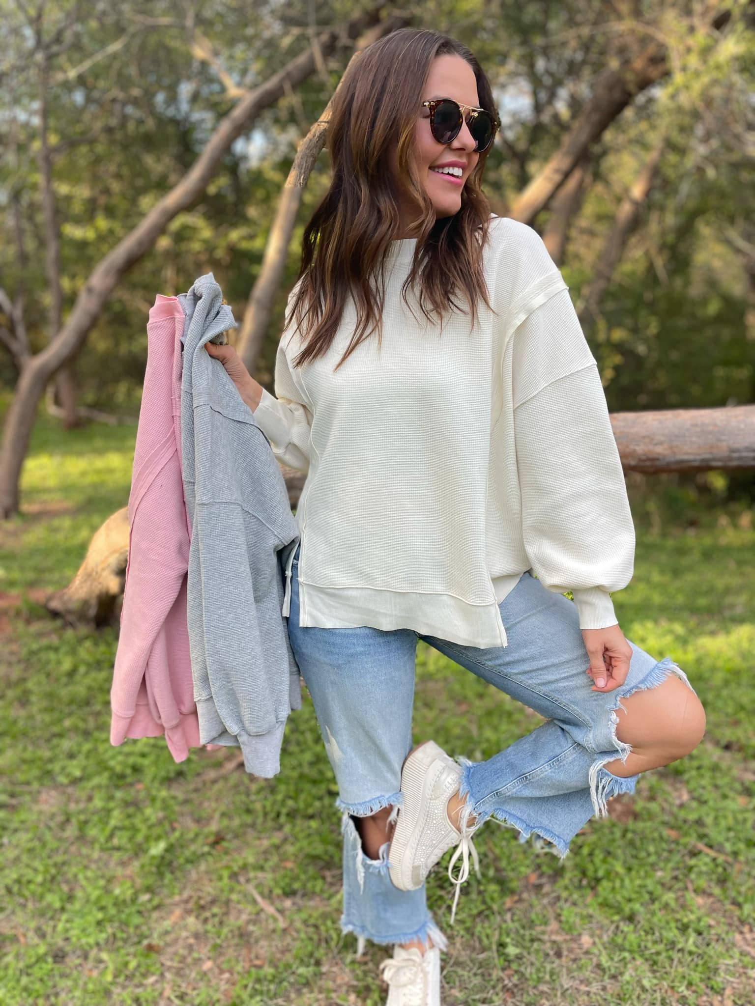 PREORDER: Thinking It Over Waffle Knit Pullover in Three Colors - Image 15