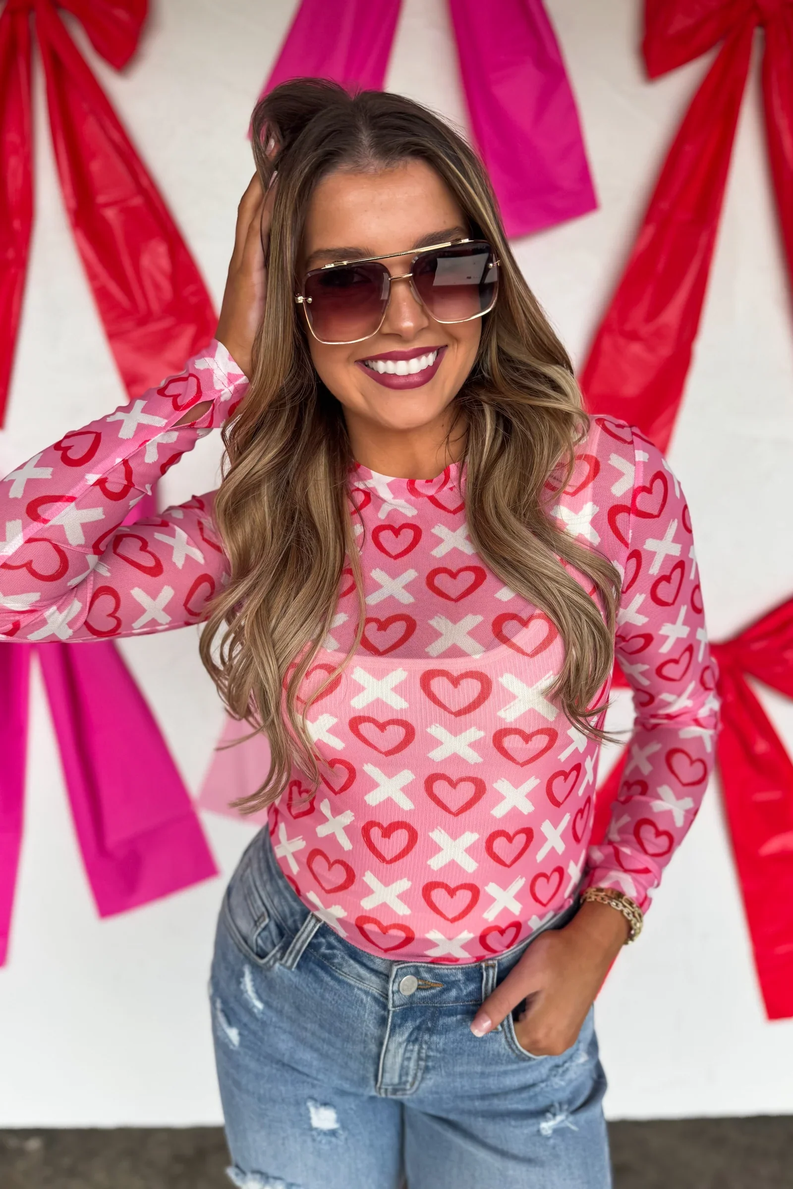 PREORDER: Valentines Dress It Up Mesh Tops - Image 3