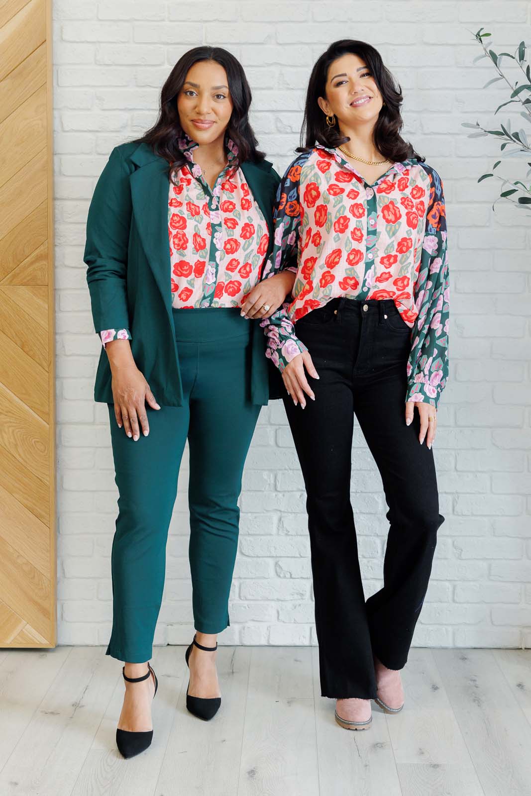 Presupposed Ideas Mixed Print Button Up Blouse - 9/2/2025