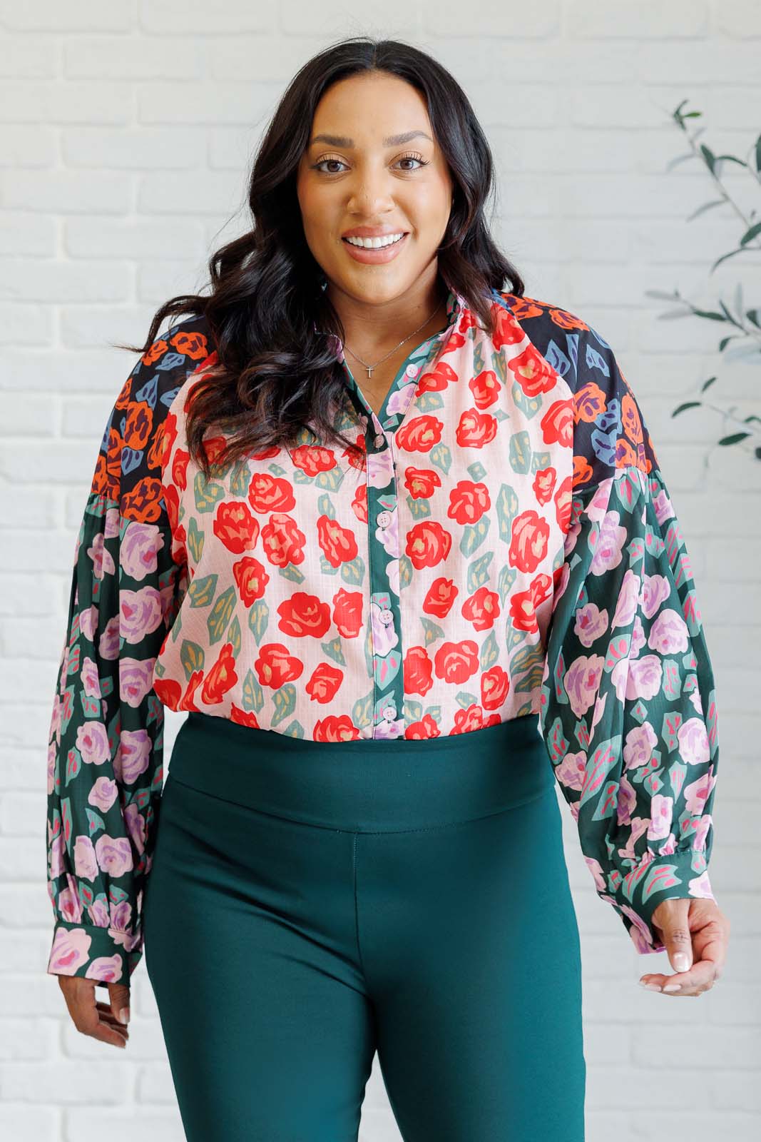 Presupposed Ideas Mixed Print Button Up Blouse - 9/2/2025 - Image 2