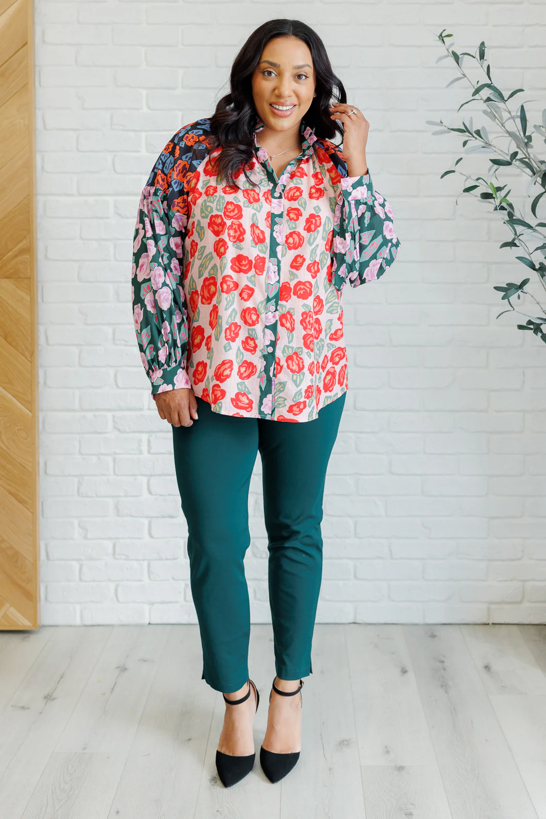 Presupposed Ideas Mixed Print Button Up Blouse - 9/2/2025 - Image 6
