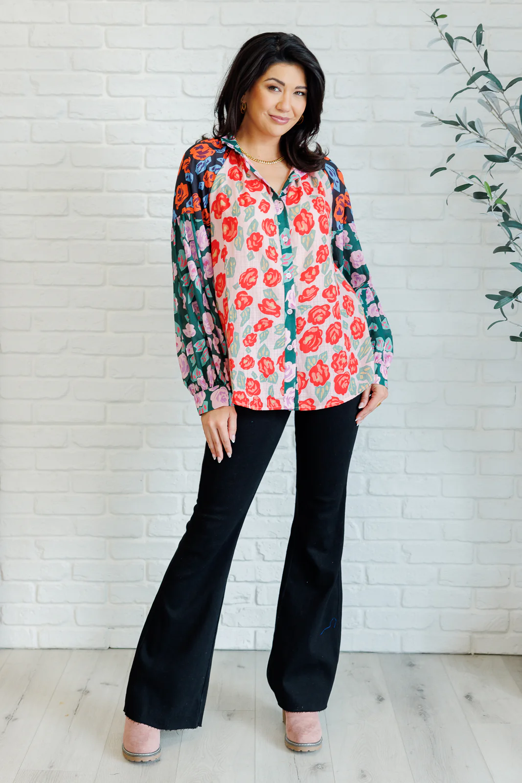 Presupposed Ideas Mixed Print Button Up Blouse - 9/2/2025 - Image 7