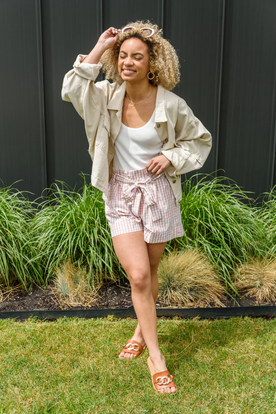 Prim & Pretty Gingham Tie Shorts - 5/24/2022 - Image 4