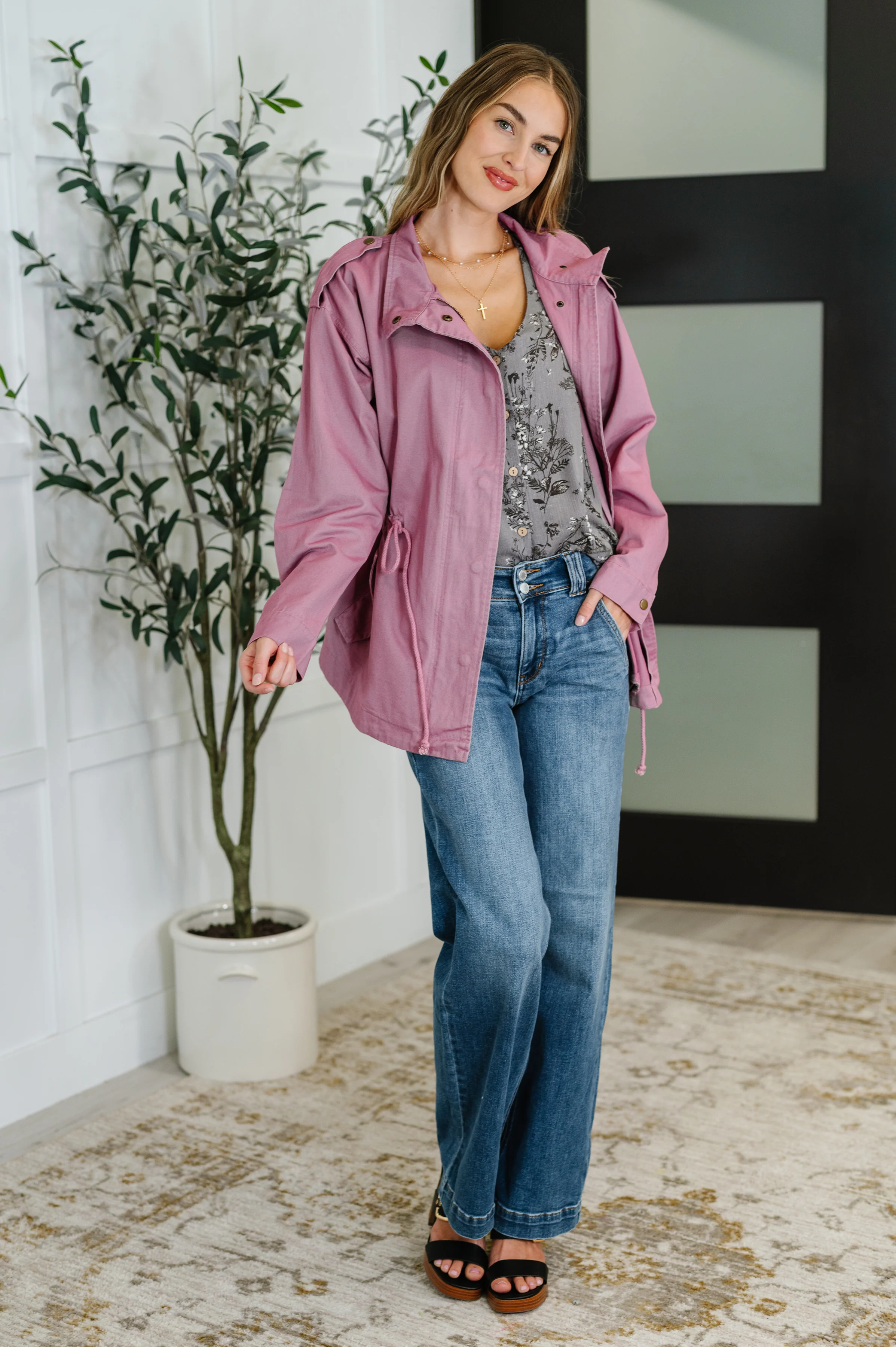 Puddle Jumper Full Front Zip Up Jacket in Mauve - 8/19/2025 - Image 3