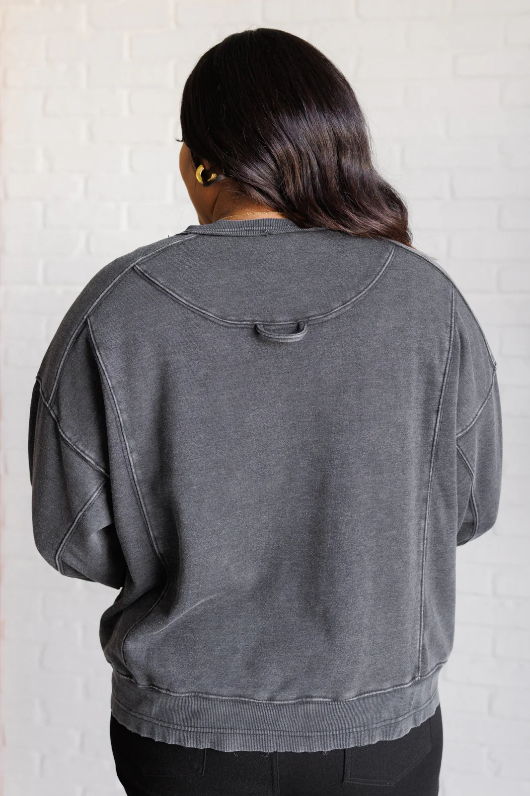 Quick Fix Mineral Wash Crew Neck Pullover in Black - 9/19/2024 - Image 8