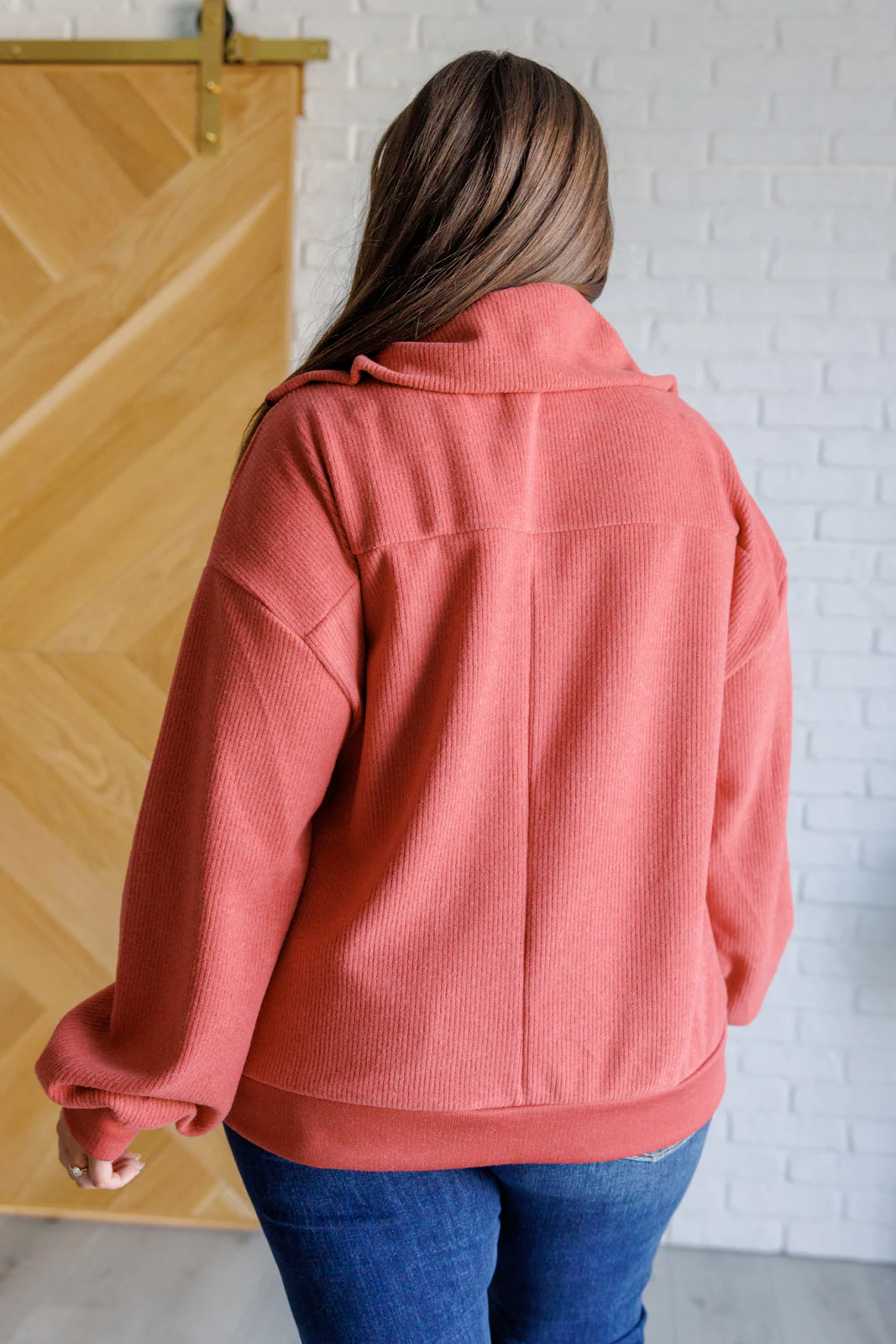 Quite the Impression Half Zip Pullover in Rust - 9/26/2024 - Image 8