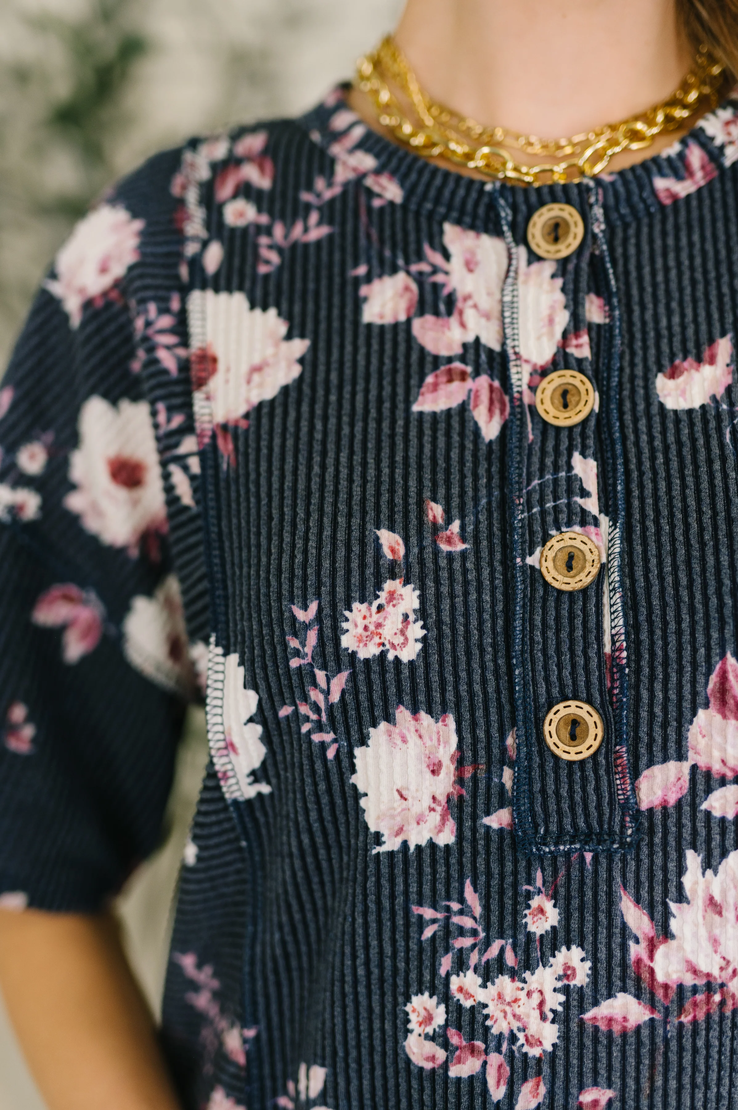 Really Simple Floral Henley Top- 3/3/2026 NEW - Image 2