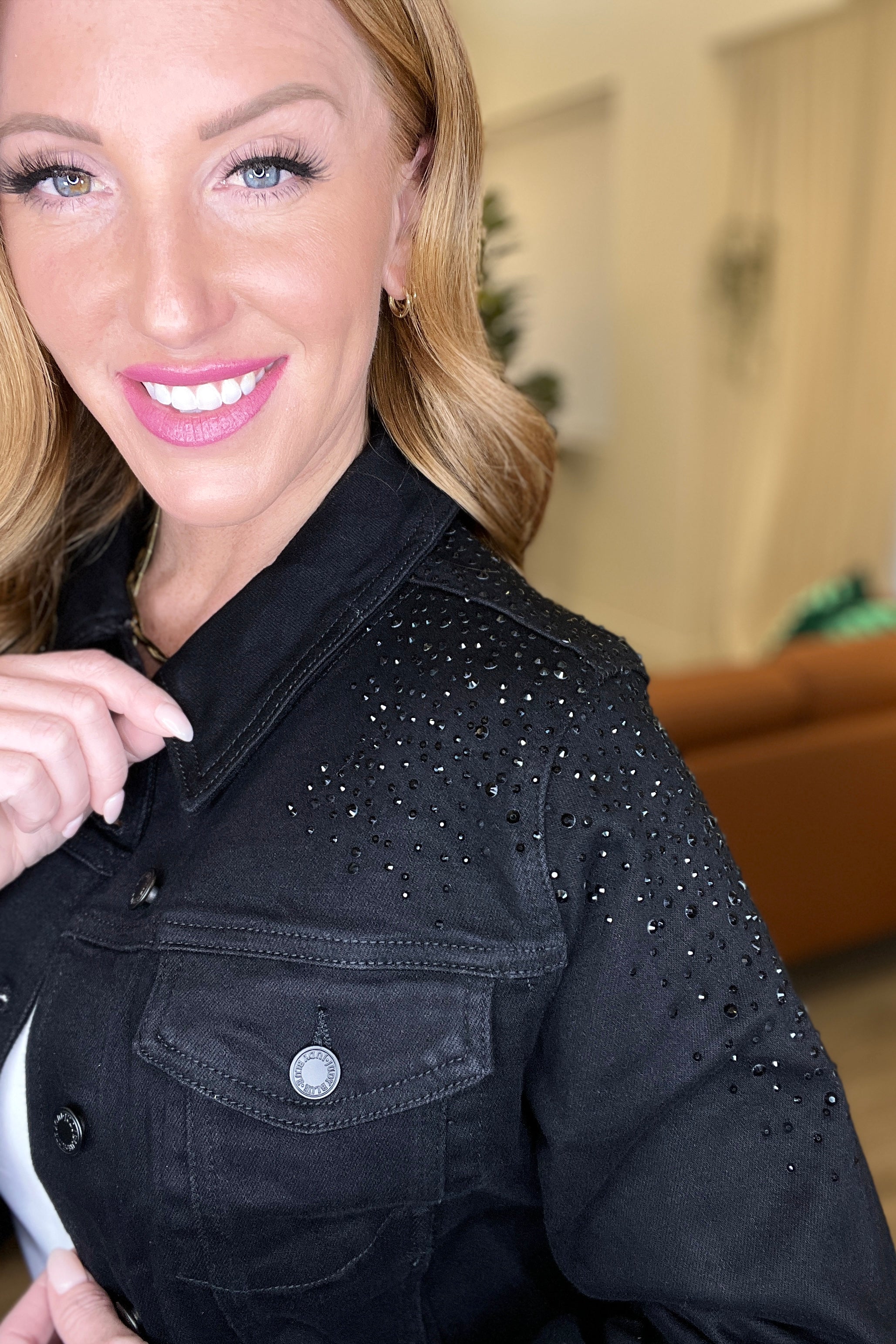 Reese Rhinestone Denim Jacket in Black - 12/13/2023 - Image 15