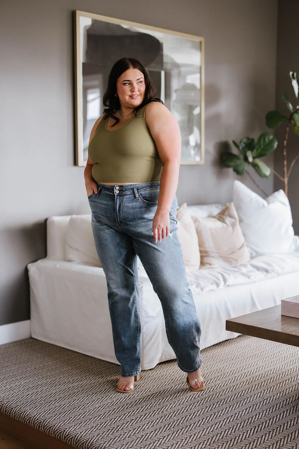 Relevant Ribbed Seamless Reversible Tank in Moss - 5/23/2023 - Image 13