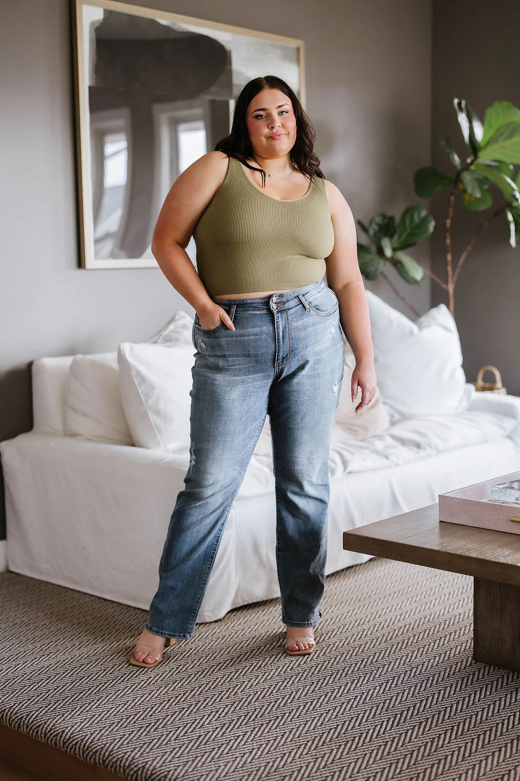 Relevant Ribbed Seamless Reversible Tank in Moss - 5/23/2023 - Image 3