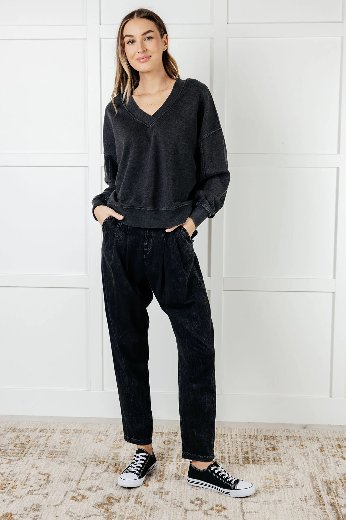 Rep Ready Mineral Wash French Terry Pullover in Black - 1/2/2025 - Image 3