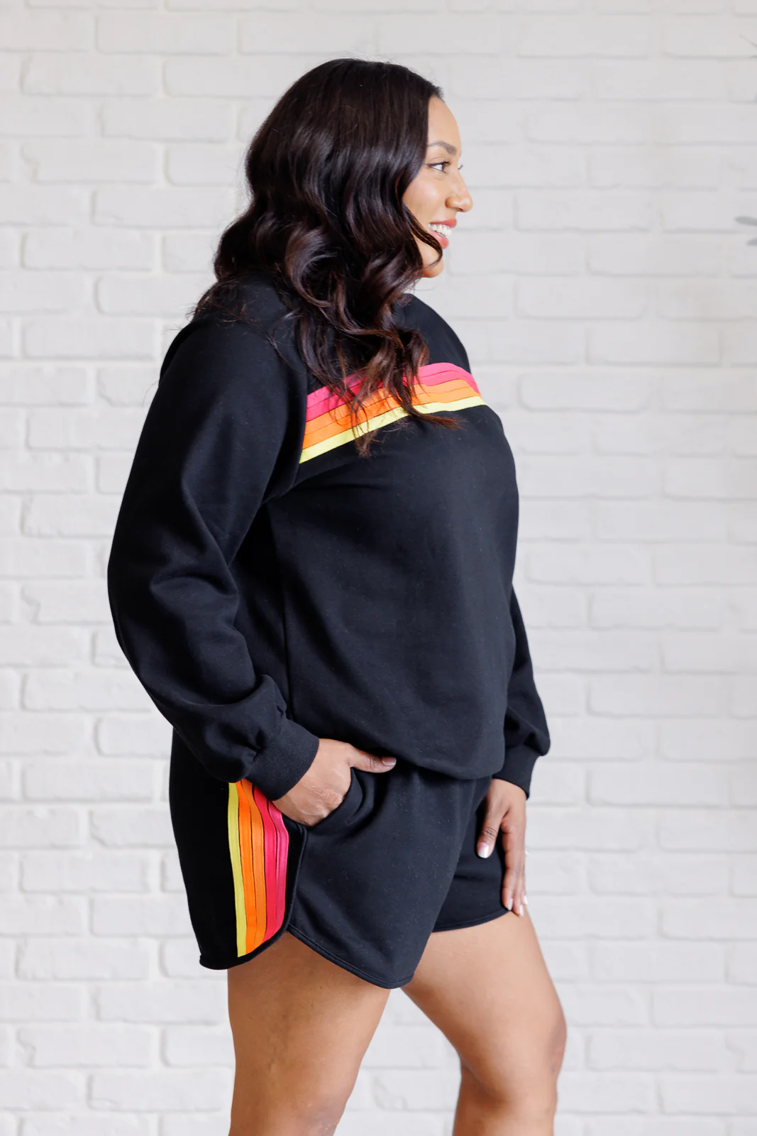 Retro Rainbow Shorts Set in Black - 1/9/2025 - Image 6