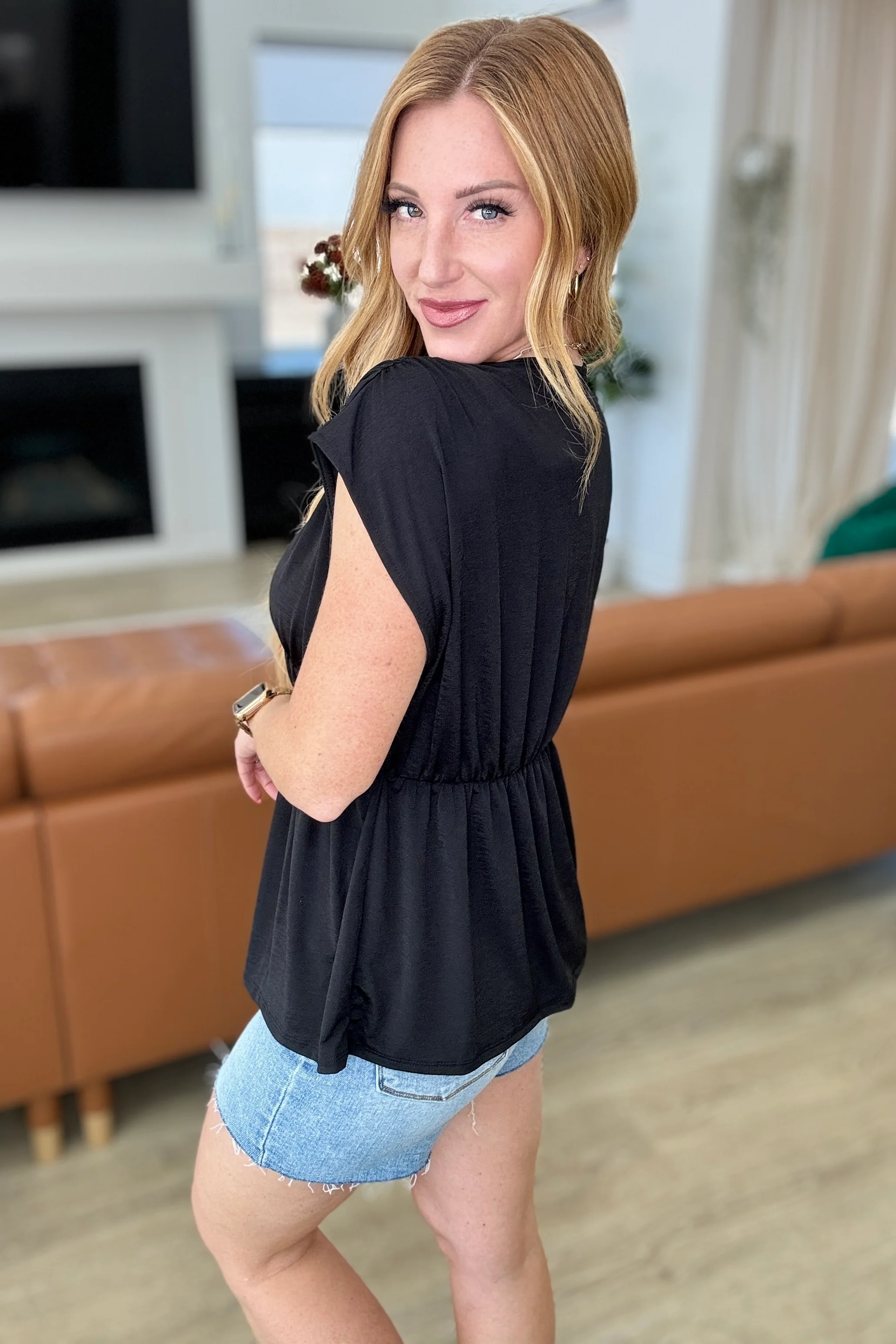 Rhea Peplum Top in Black - 4/19/2024 - Image 4