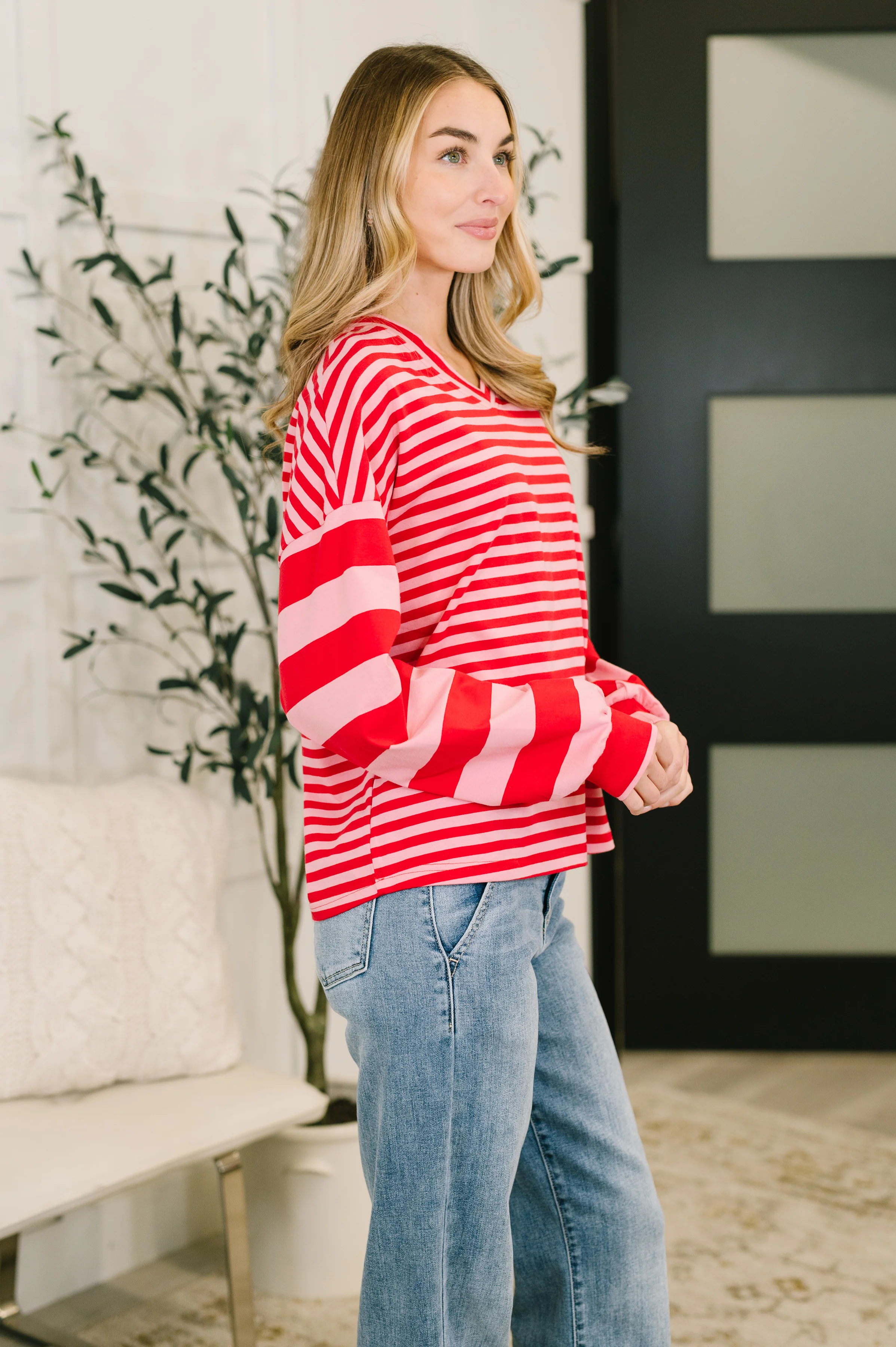 Rhythm & Rows V-Neck Drop Shoulder Pullover - 1/20/2026 - Image 4
