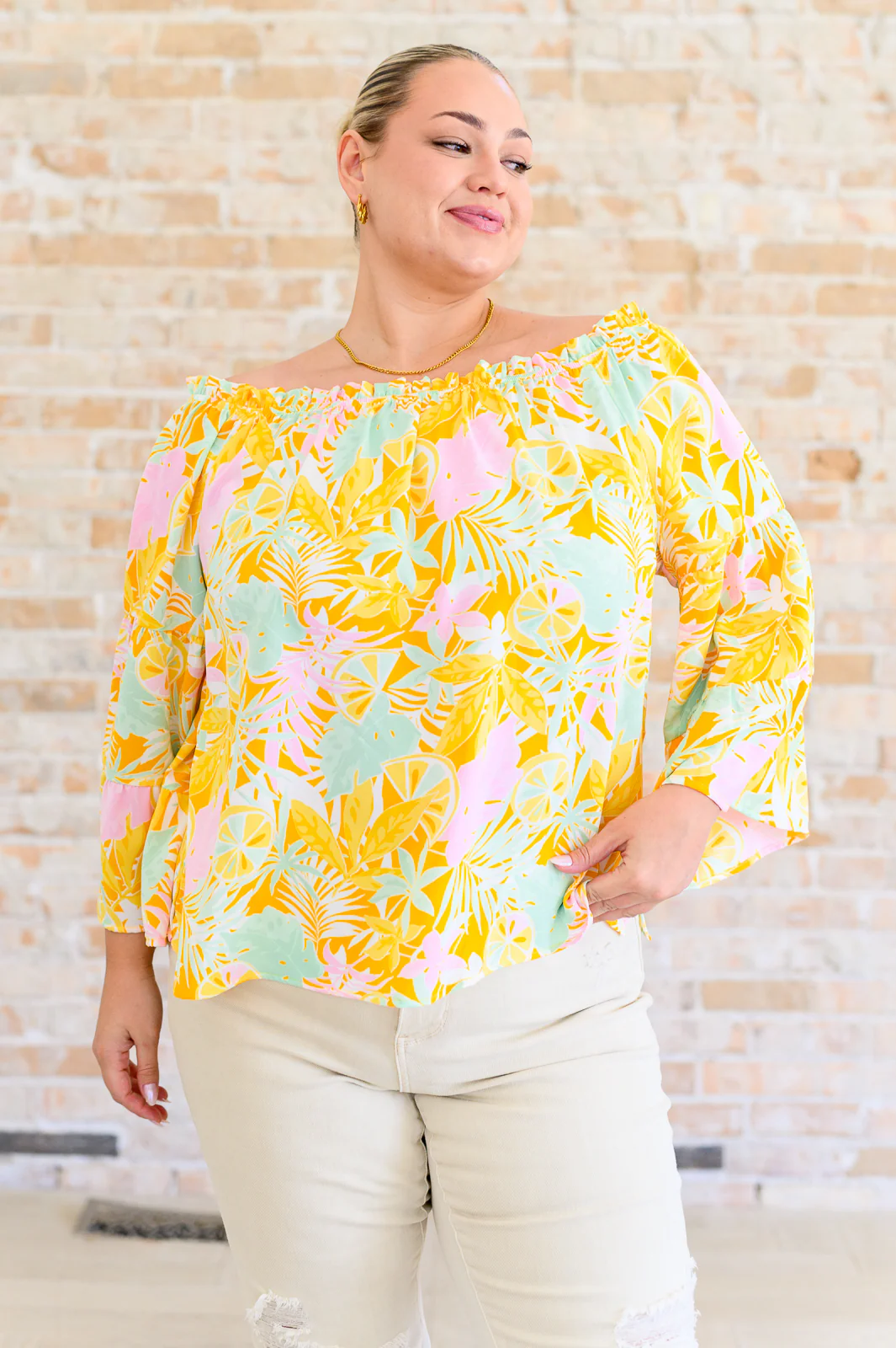Rich Spirit Off Shoulder Bell Sleeve Blouse - 6/14/2024 - Image 3