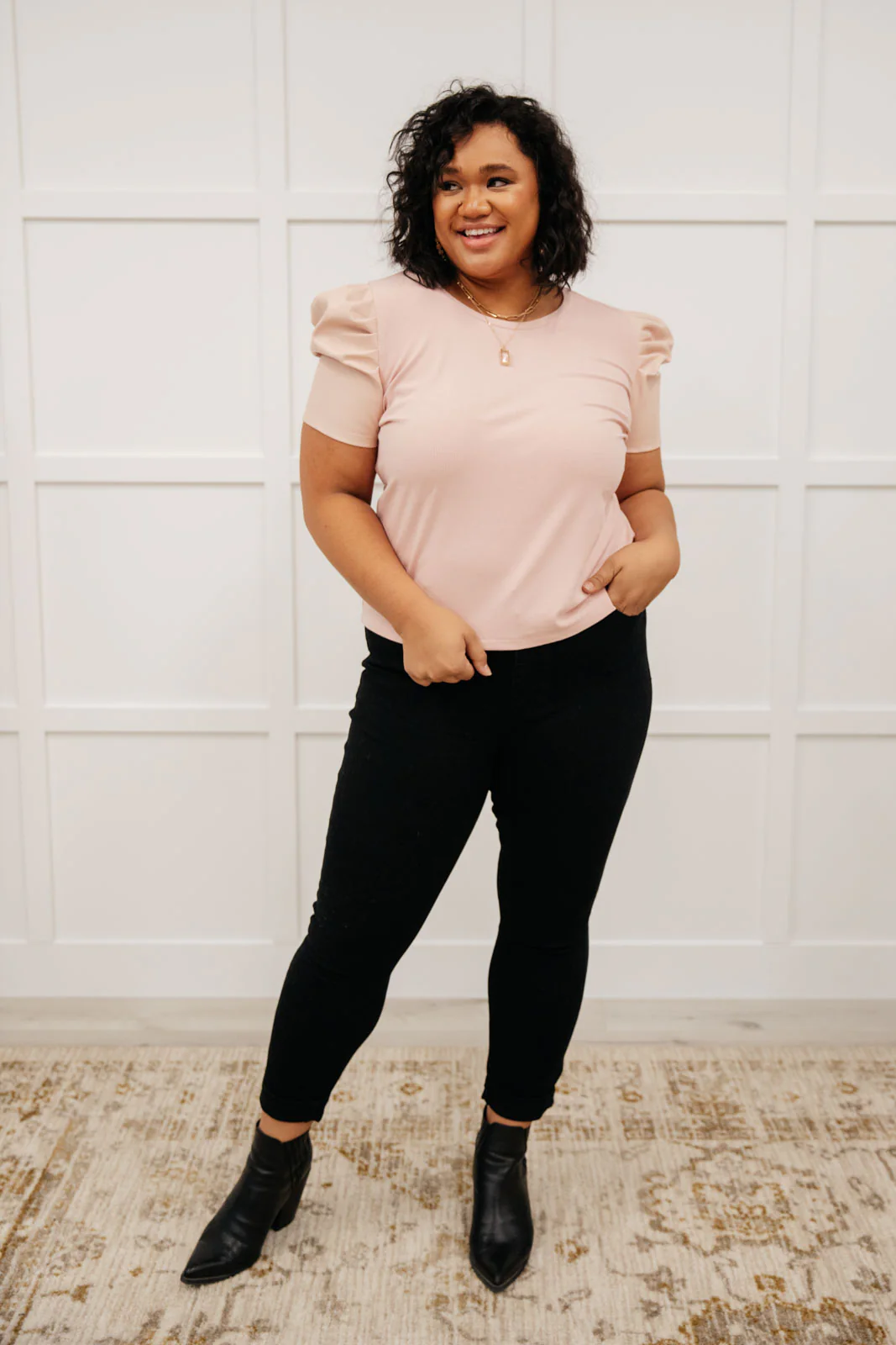 Rock On Puff Sleeve Top in Blush - 11/11/2021 - Image 8
