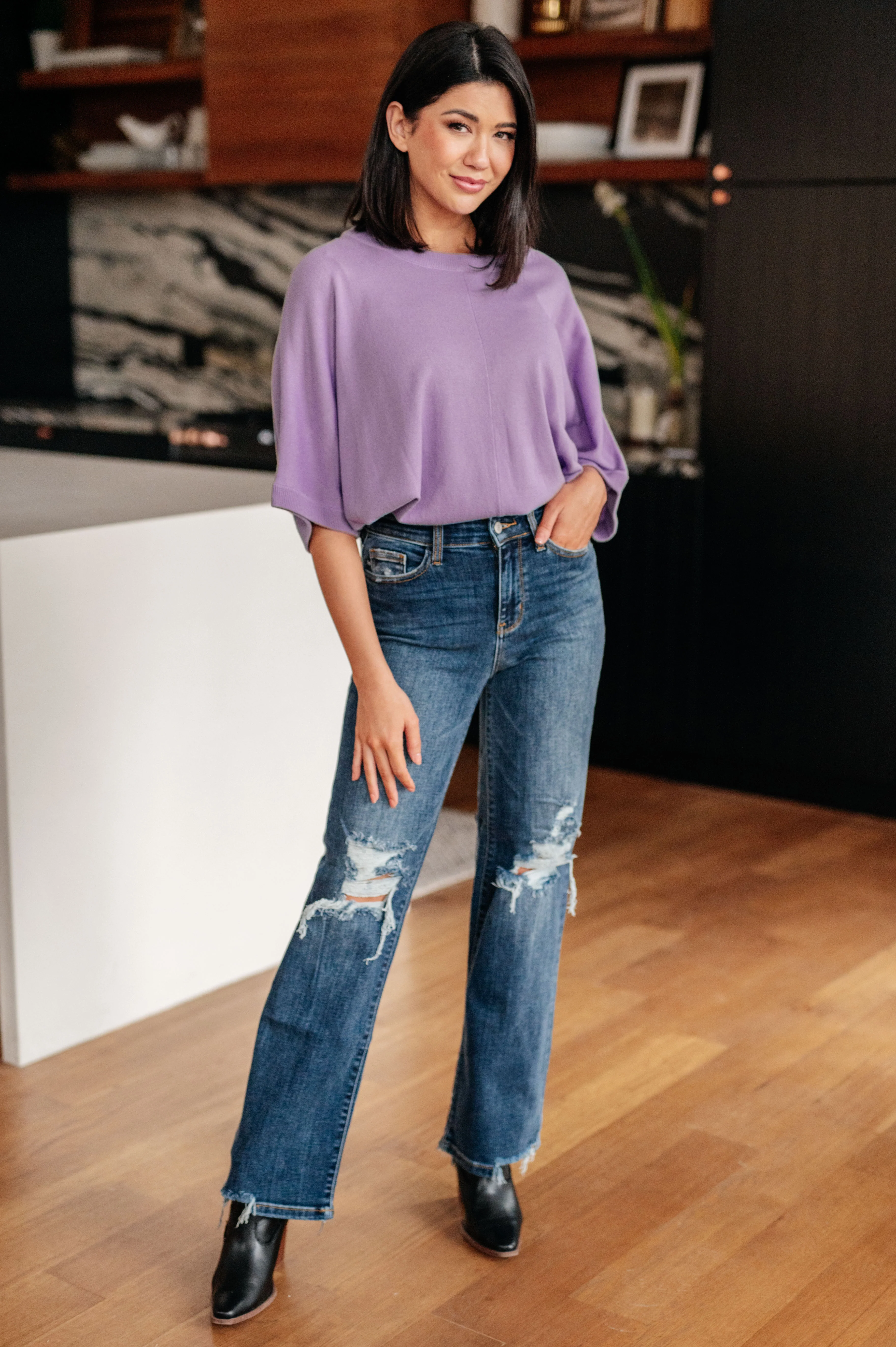 Rose High Rise 90's Straight Jeans in Dark Wash - 11/22/2023 EVERGREEN - Image 3