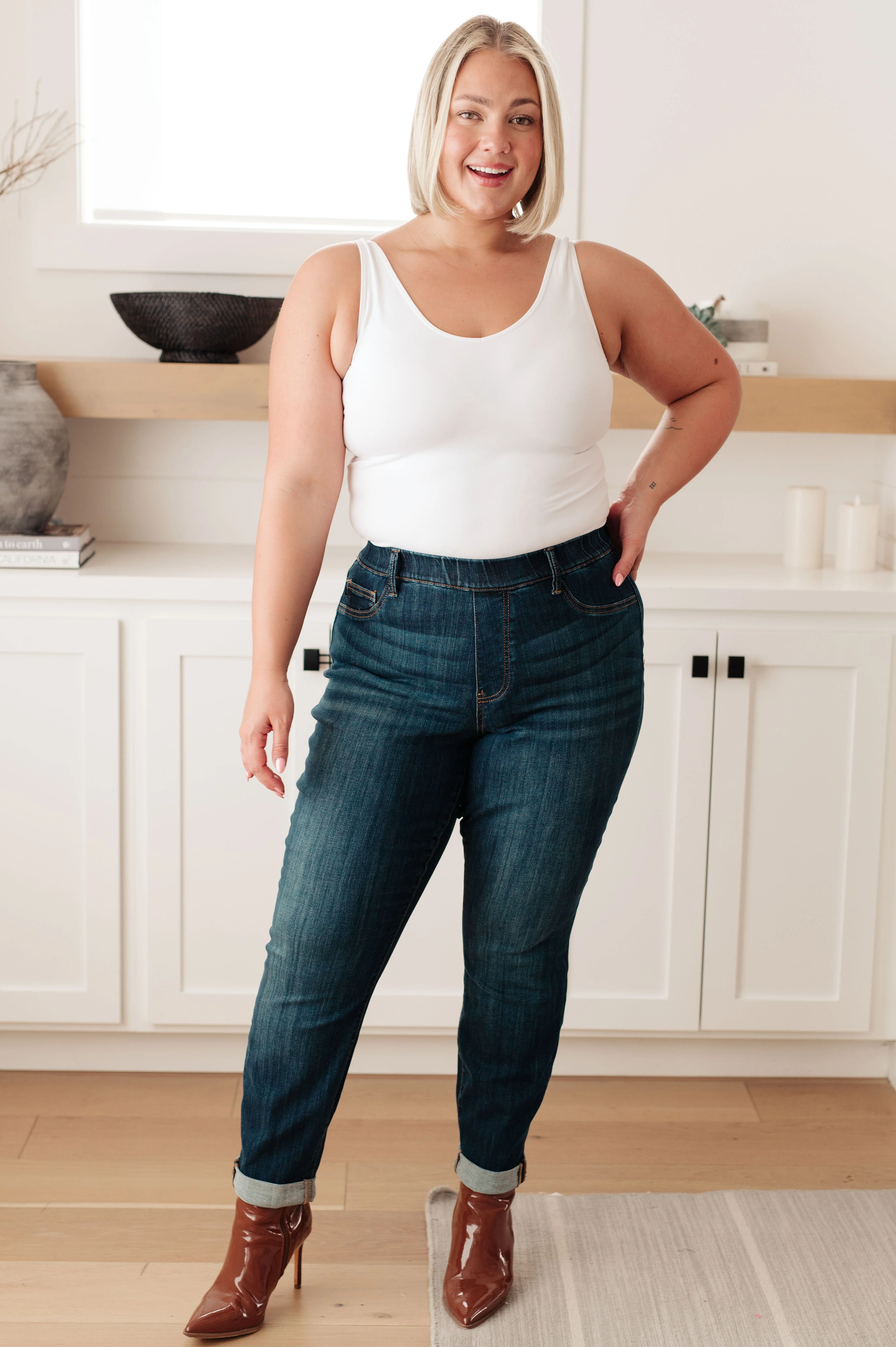 Rowena High Rise Pull On Double Cuff Slim Jeans - 10/18/2023 - Image 3
