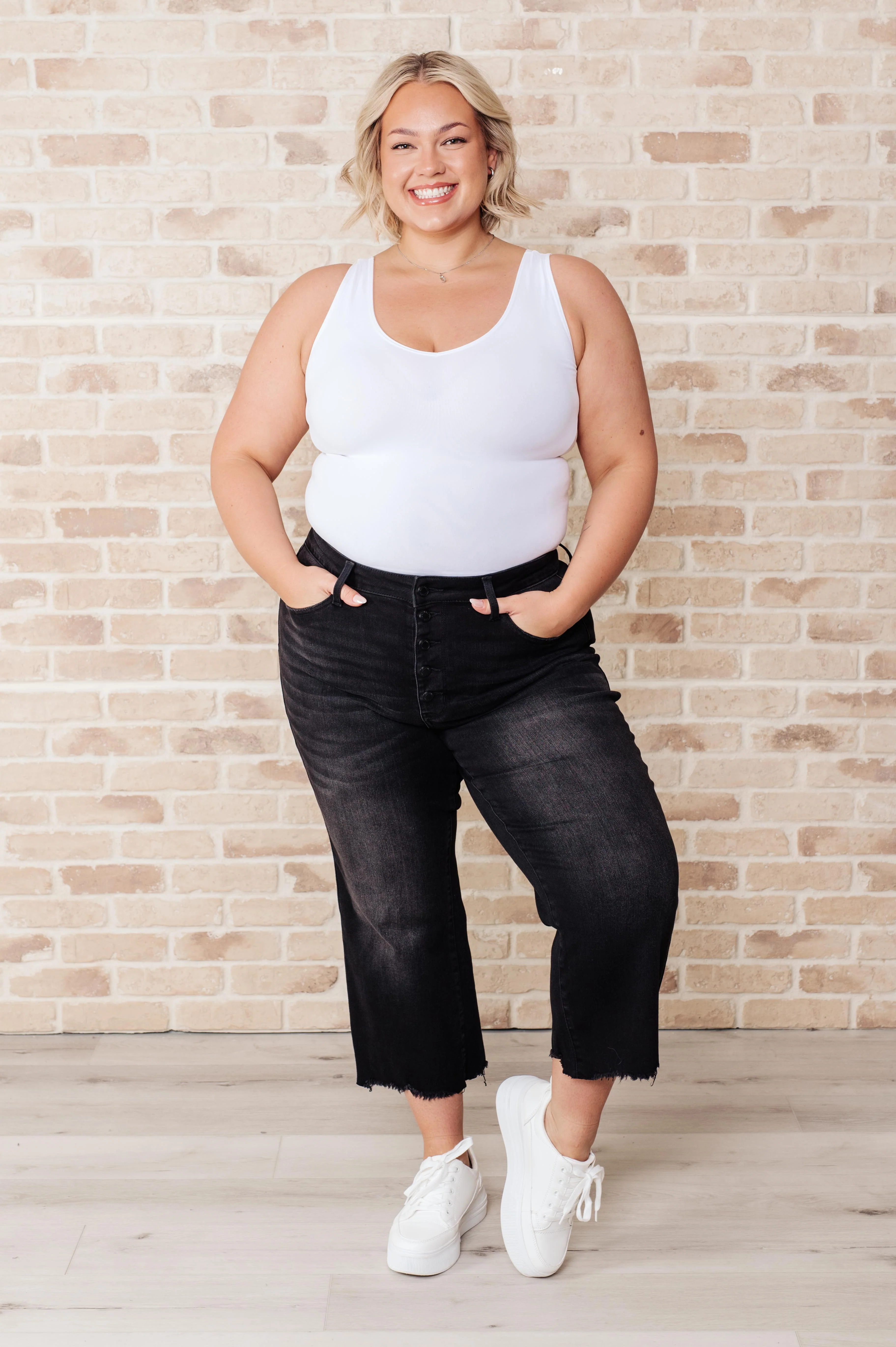 Ryan High Rise Button Fly Wide Leg Crop Jeans - 7/7/2025 - Image 4
