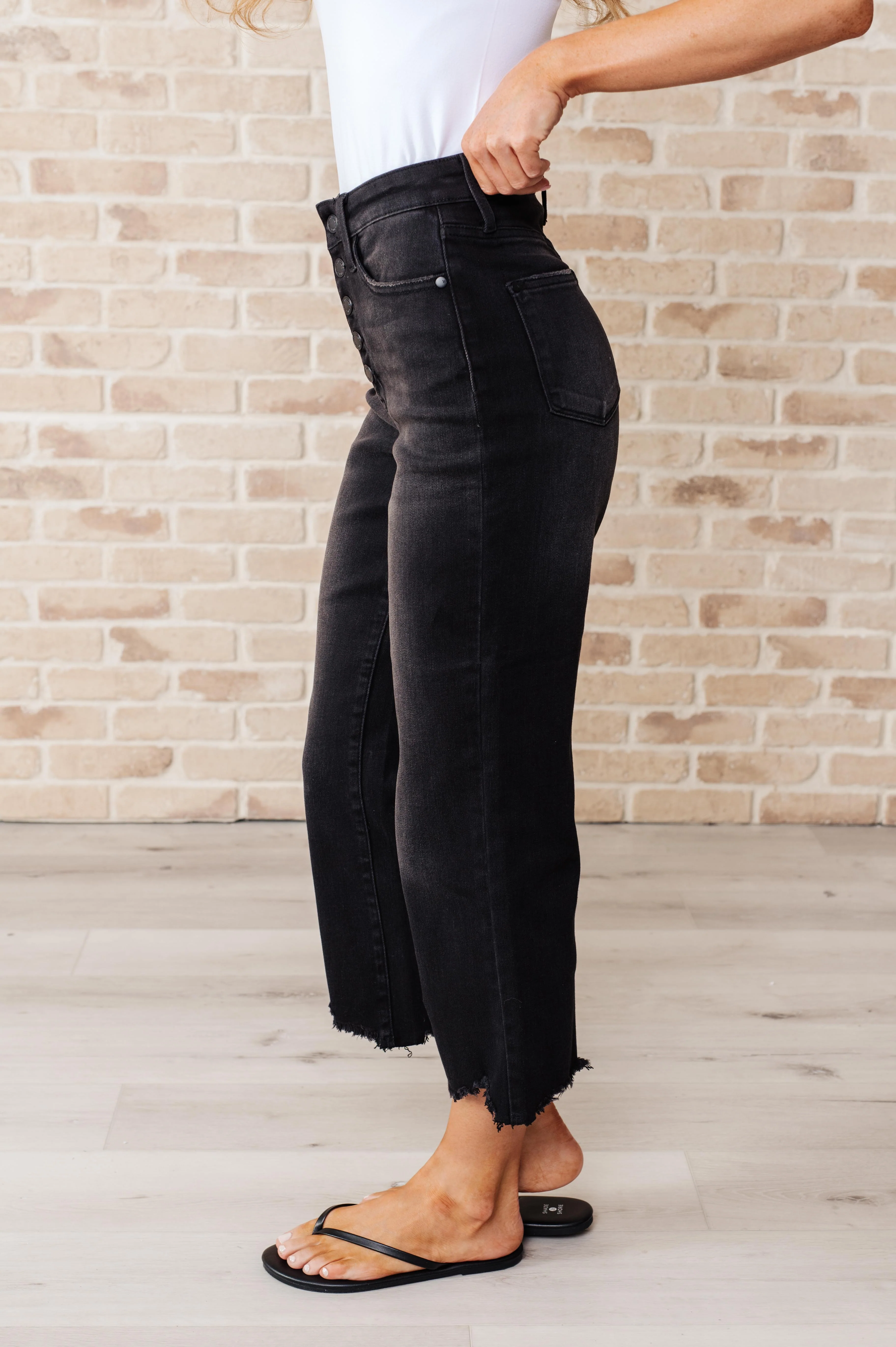 Ryan High Rise Button Fly Wide Leg Crop Jeans - 7/7/2025 - Image 5