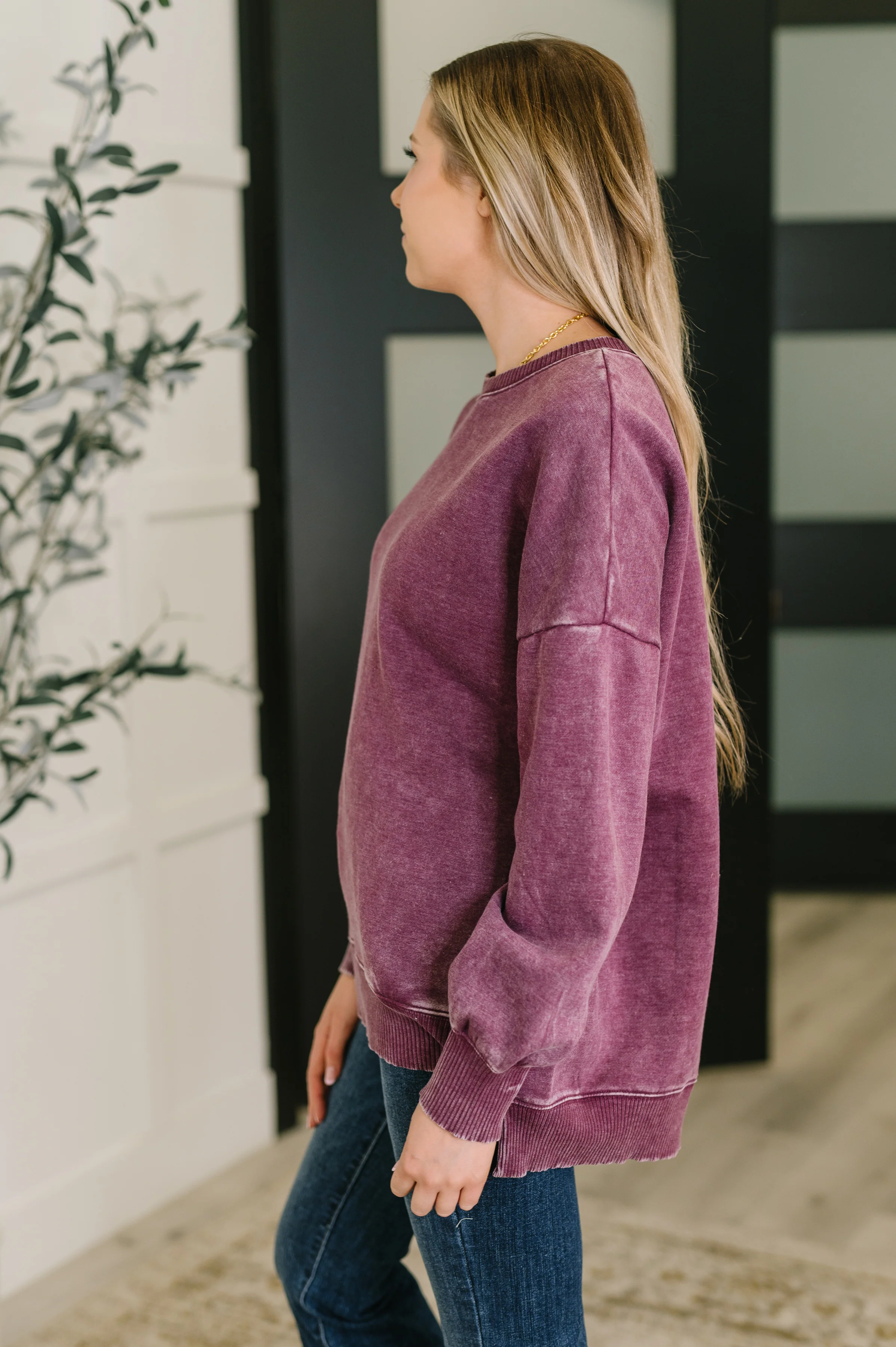 Safe and Secure Mineral Wash Pullover in Eggplant - 9/3/2025 - Image 4