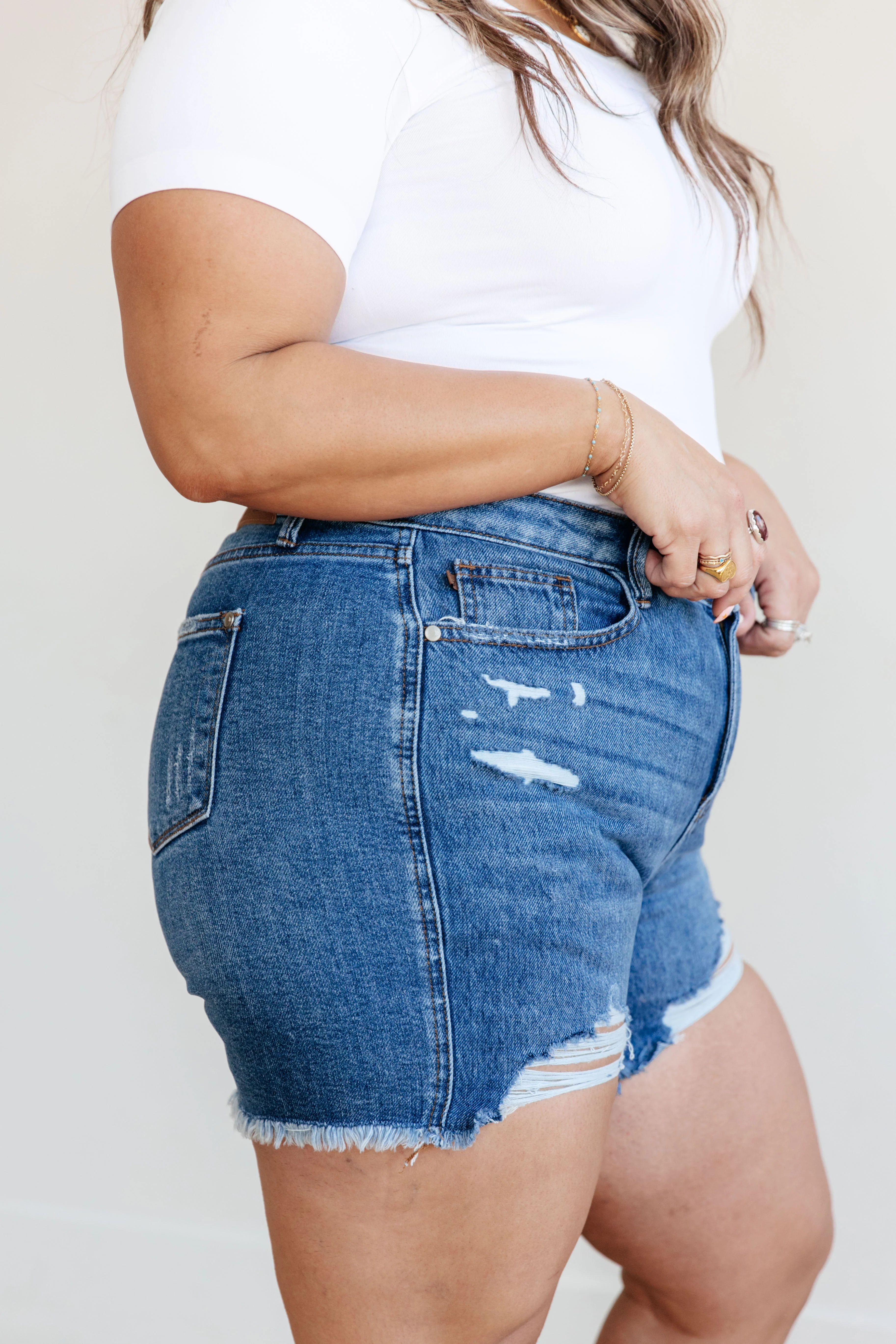 Samantha High Rise Rigid Magic Distressed Cutoff Shorts - 2/14/2024 - Image 5