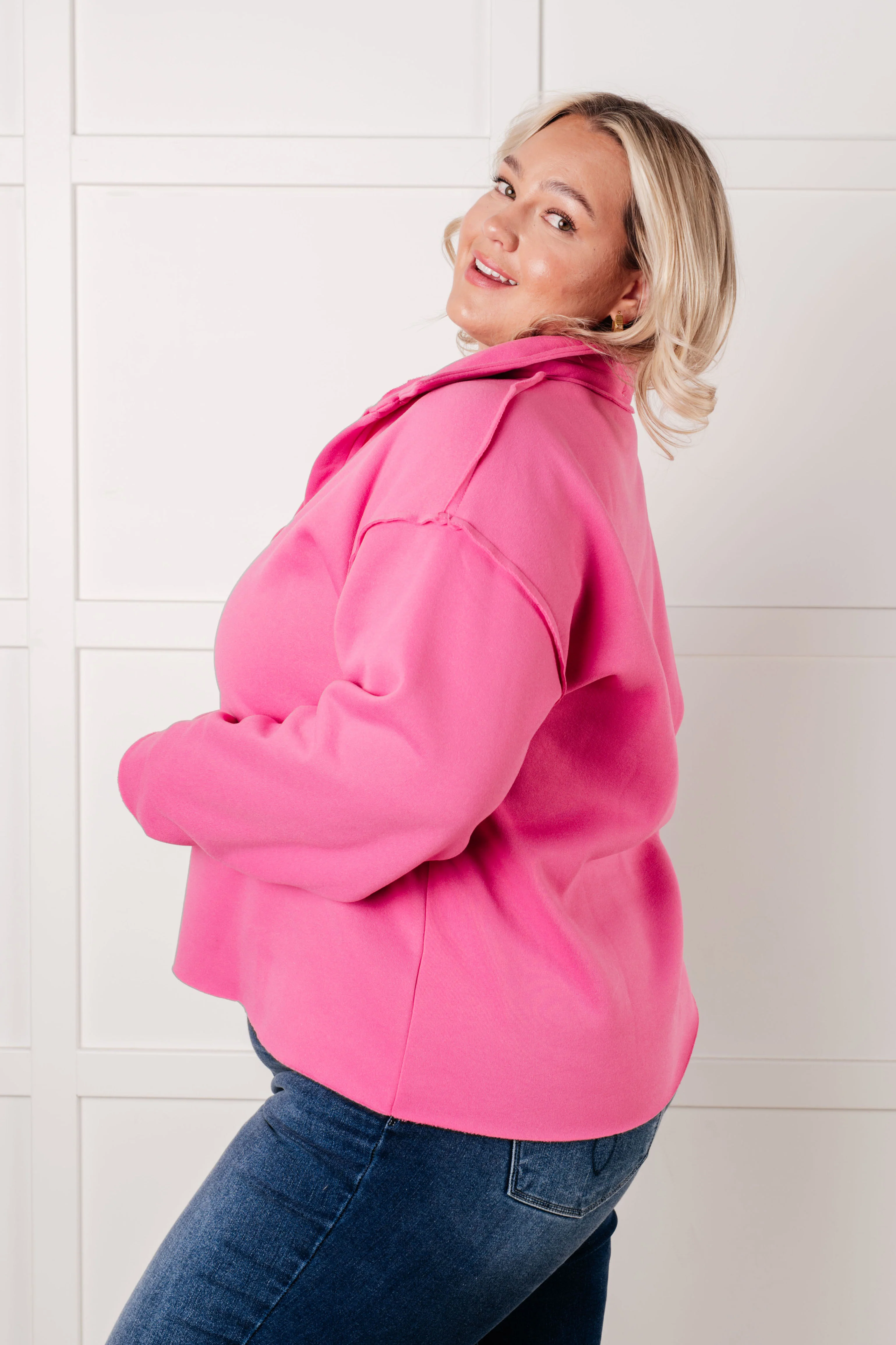 Same Ol' Situation Collared Pullover in Hot Pink - 12/11/2025 - Image 6