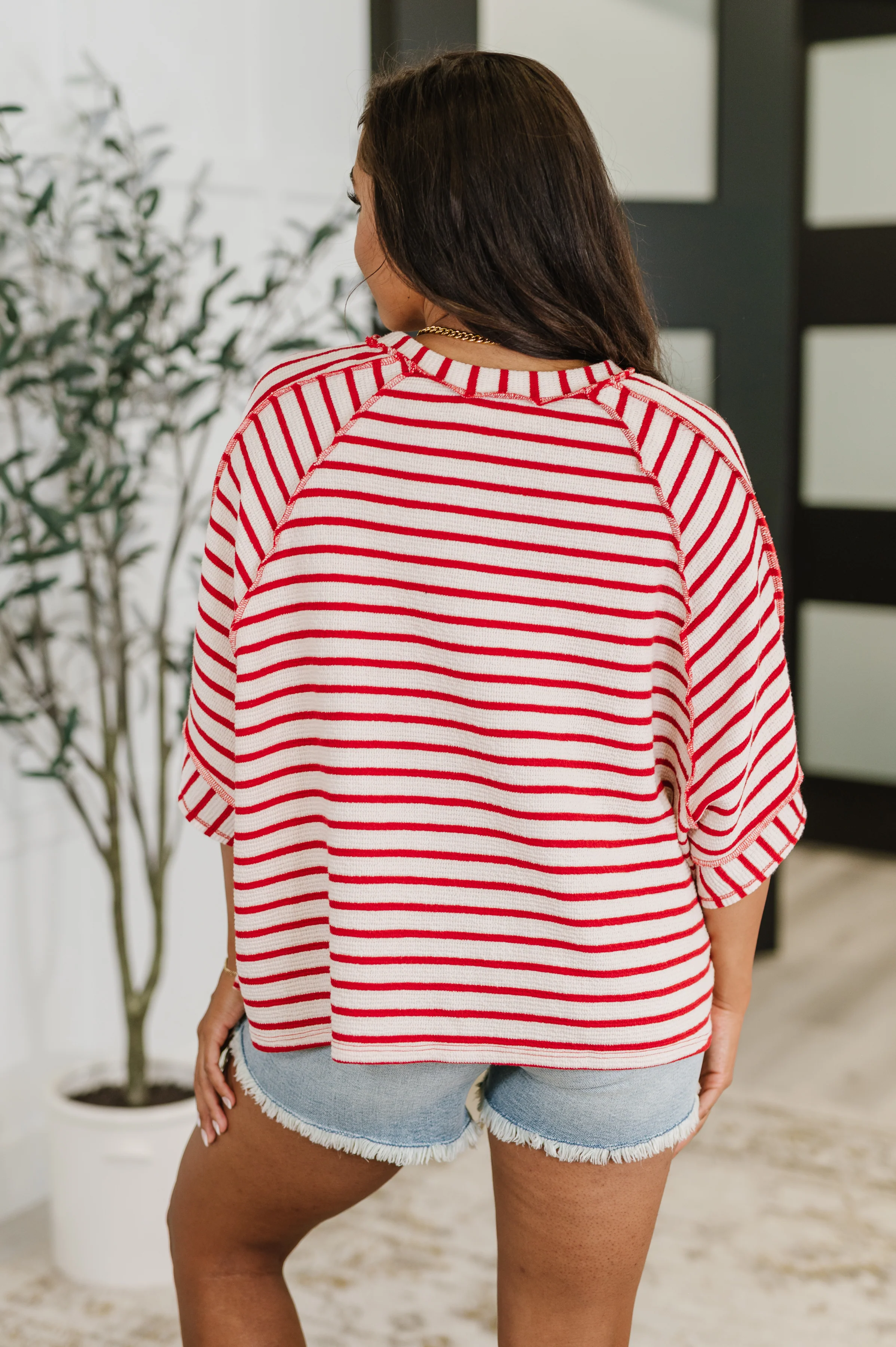 Sass in Session Relaxed Top in Cream Red - 7/1/2025 - Image 6